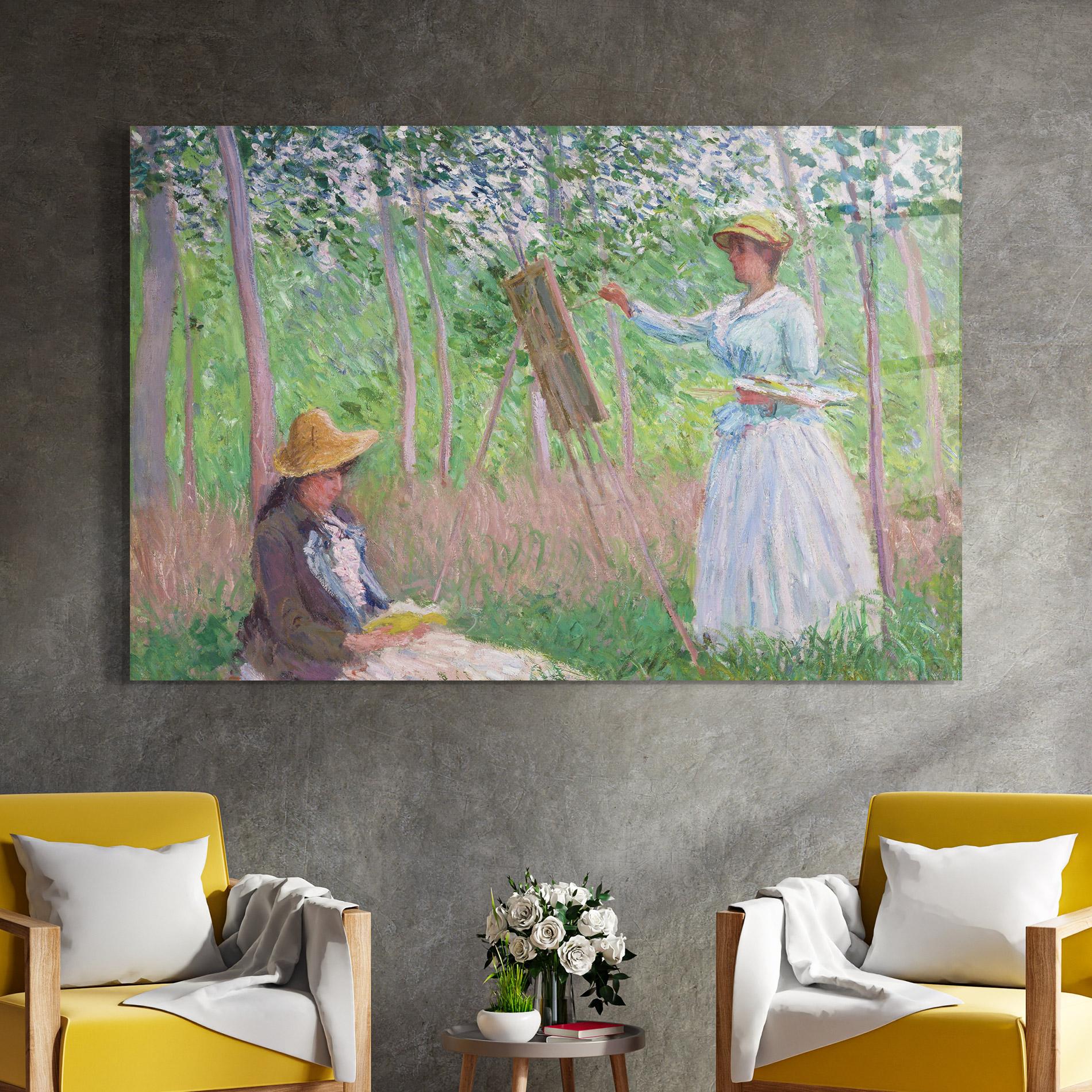 Tablou Sticla In The Woods At Giverny mockup 4