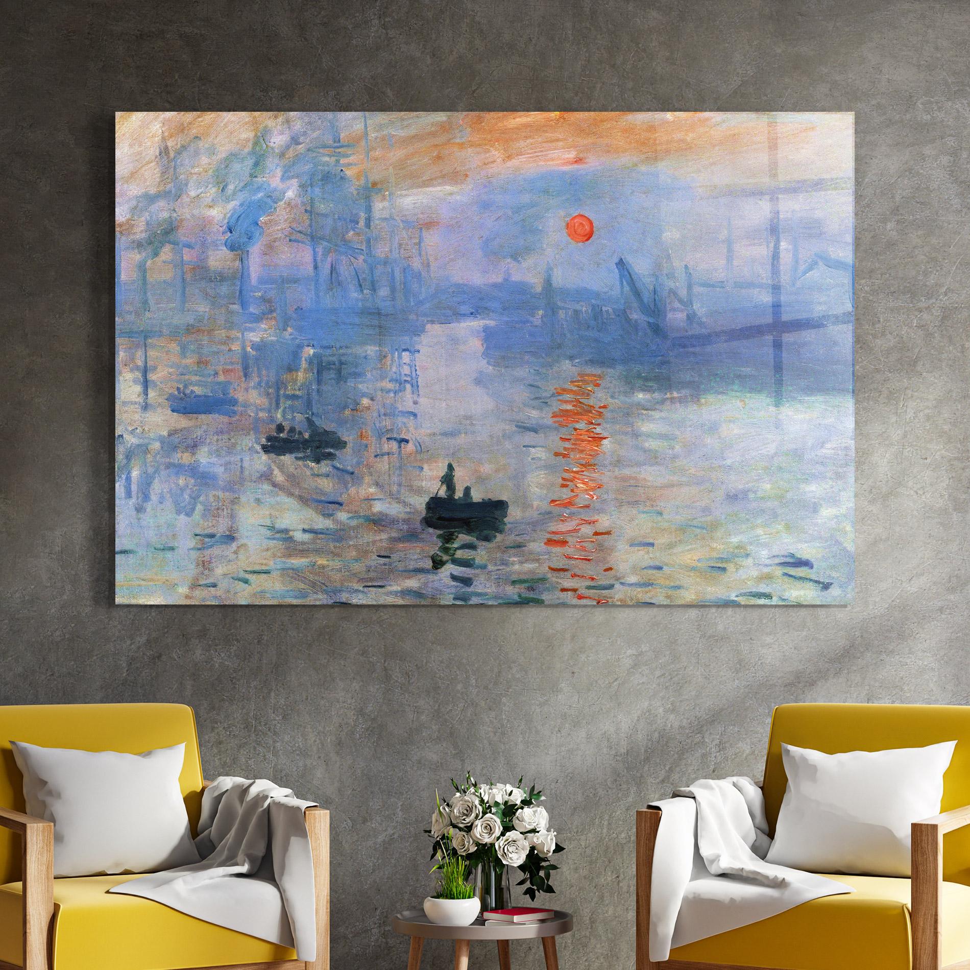 Tablou Sticla Monet Impressionist mockup 4