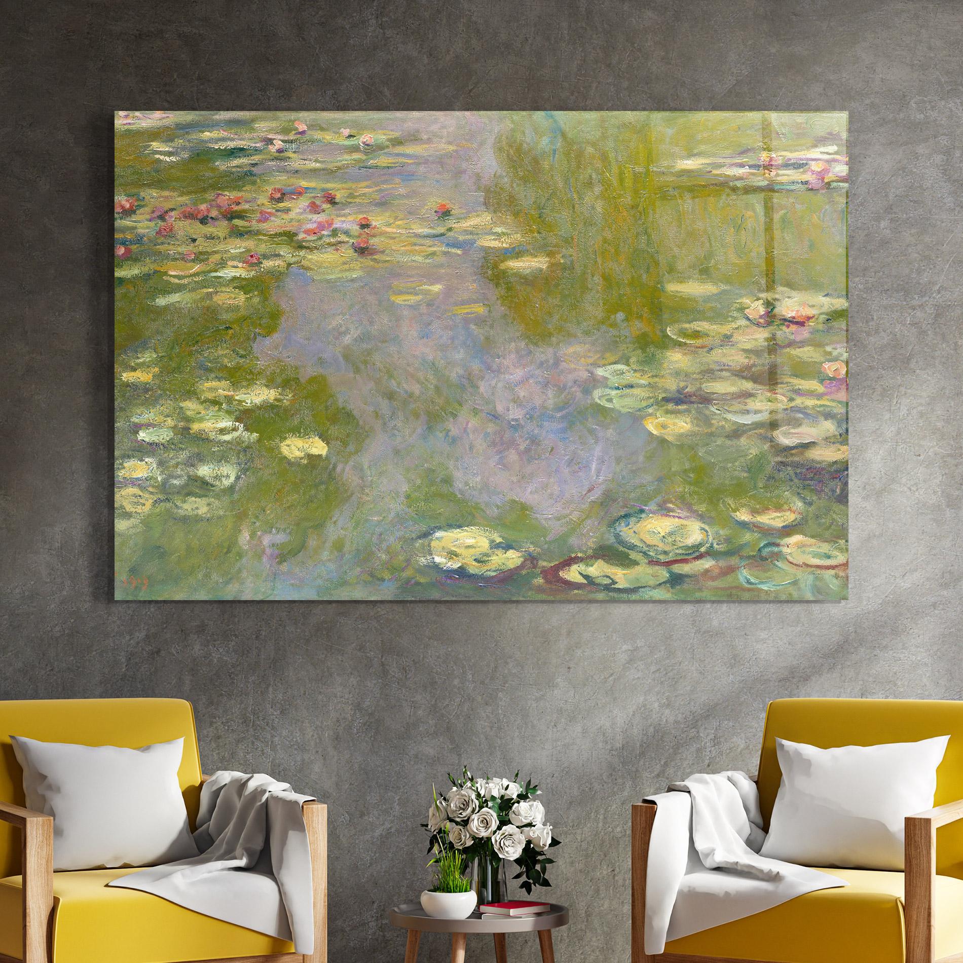 Tablou Sticla Water Lilies Monet mockup 4