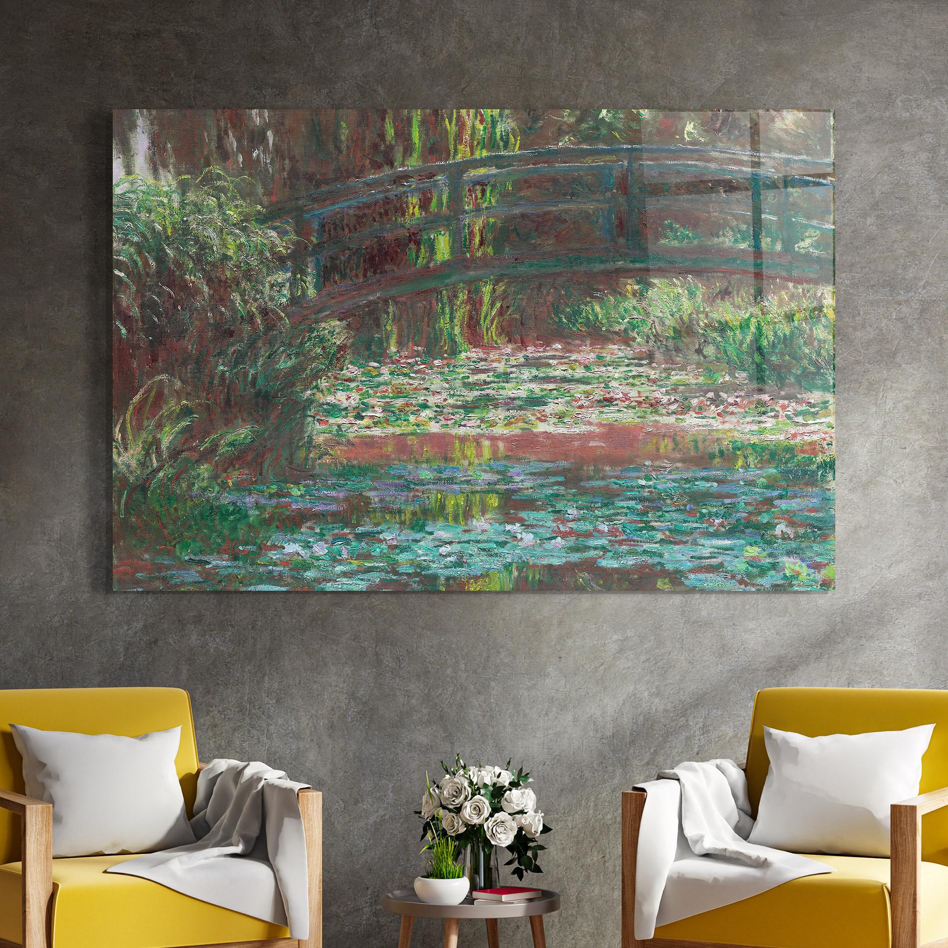 Tablou Sticla Water Lily Pond mockup 4