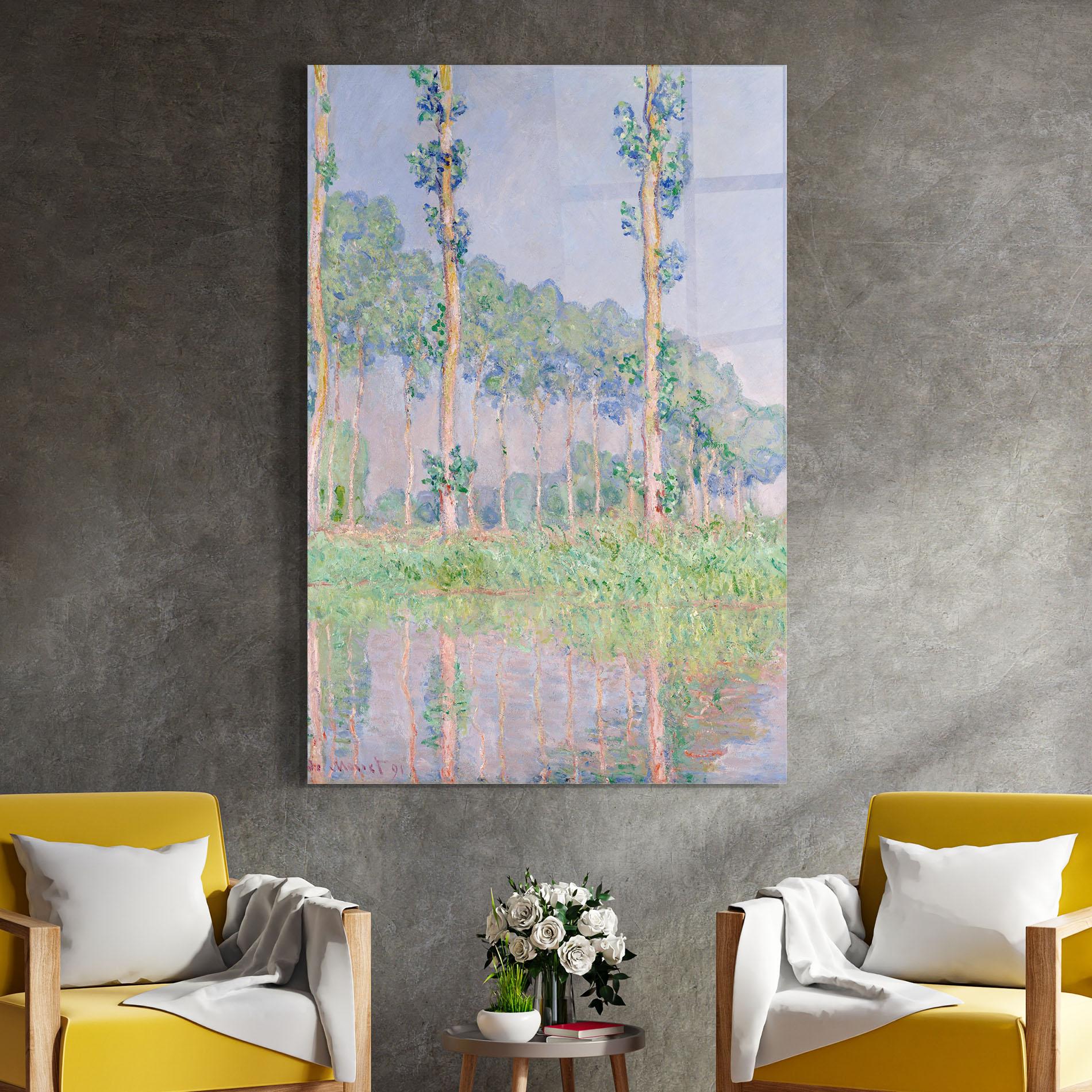 Tablou Sticla Monet Pink Effect mockup 4