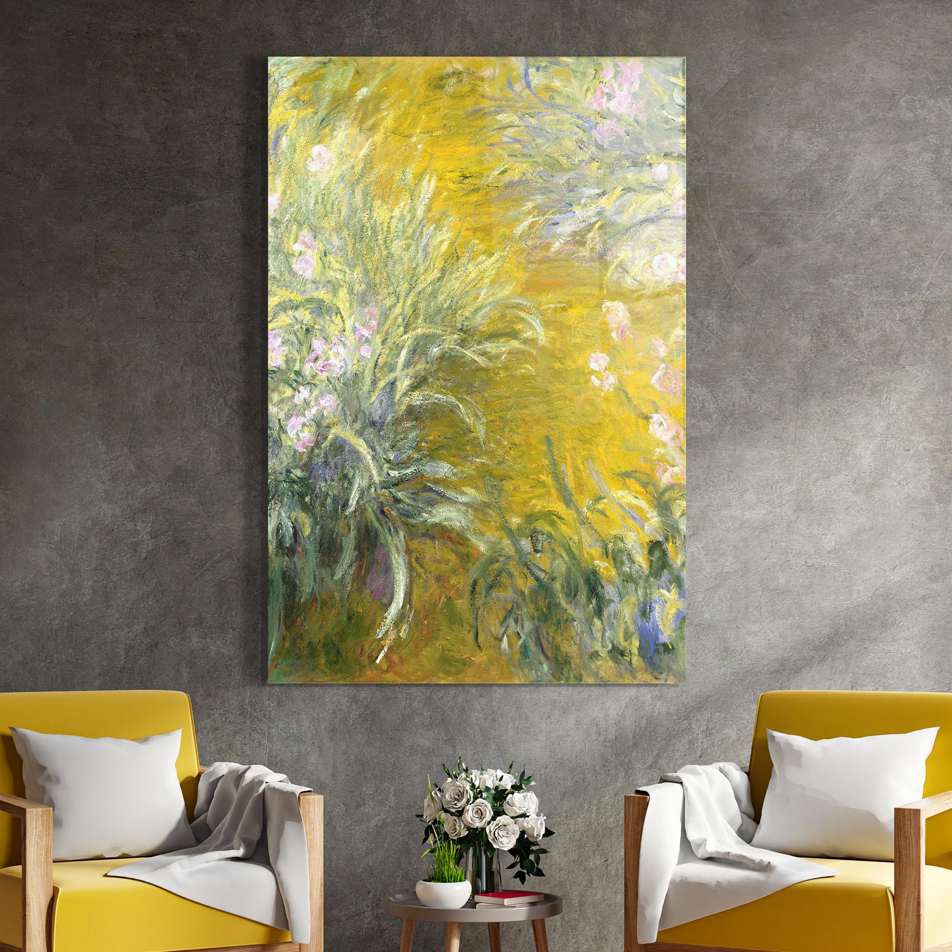 Tablou Sticla Path Through The Irises mockup 4