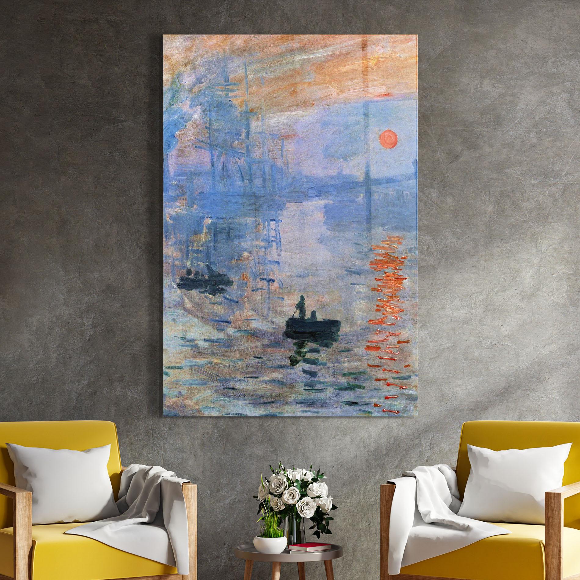 Tablou Sticla Sunrise Painting mockup 4