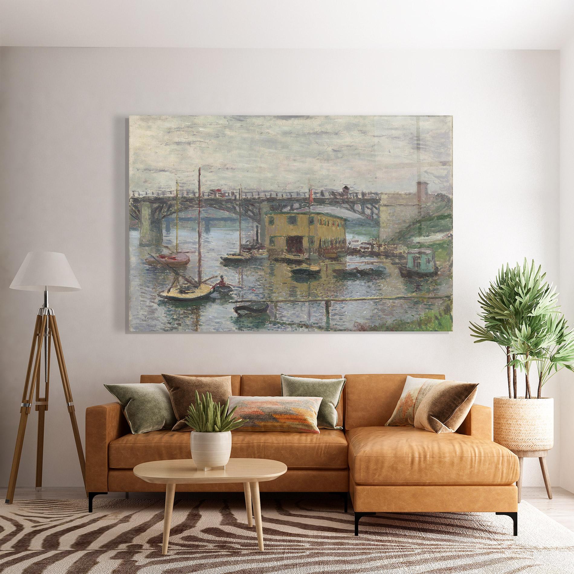 Tablou Sticla Bridge At Argenteuil Monet mockup 7