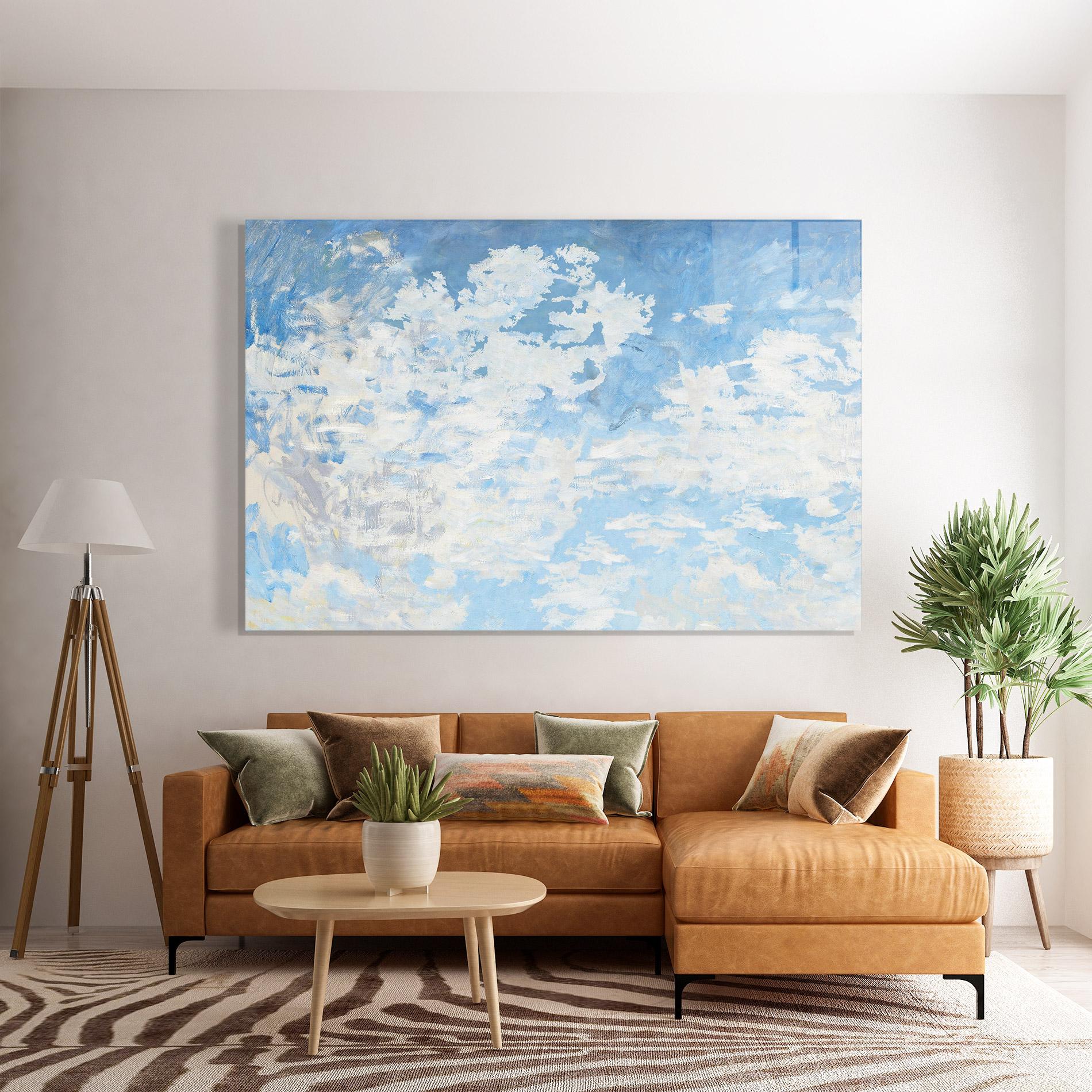 Tablou Sticla Clouds Monet mockup 7
