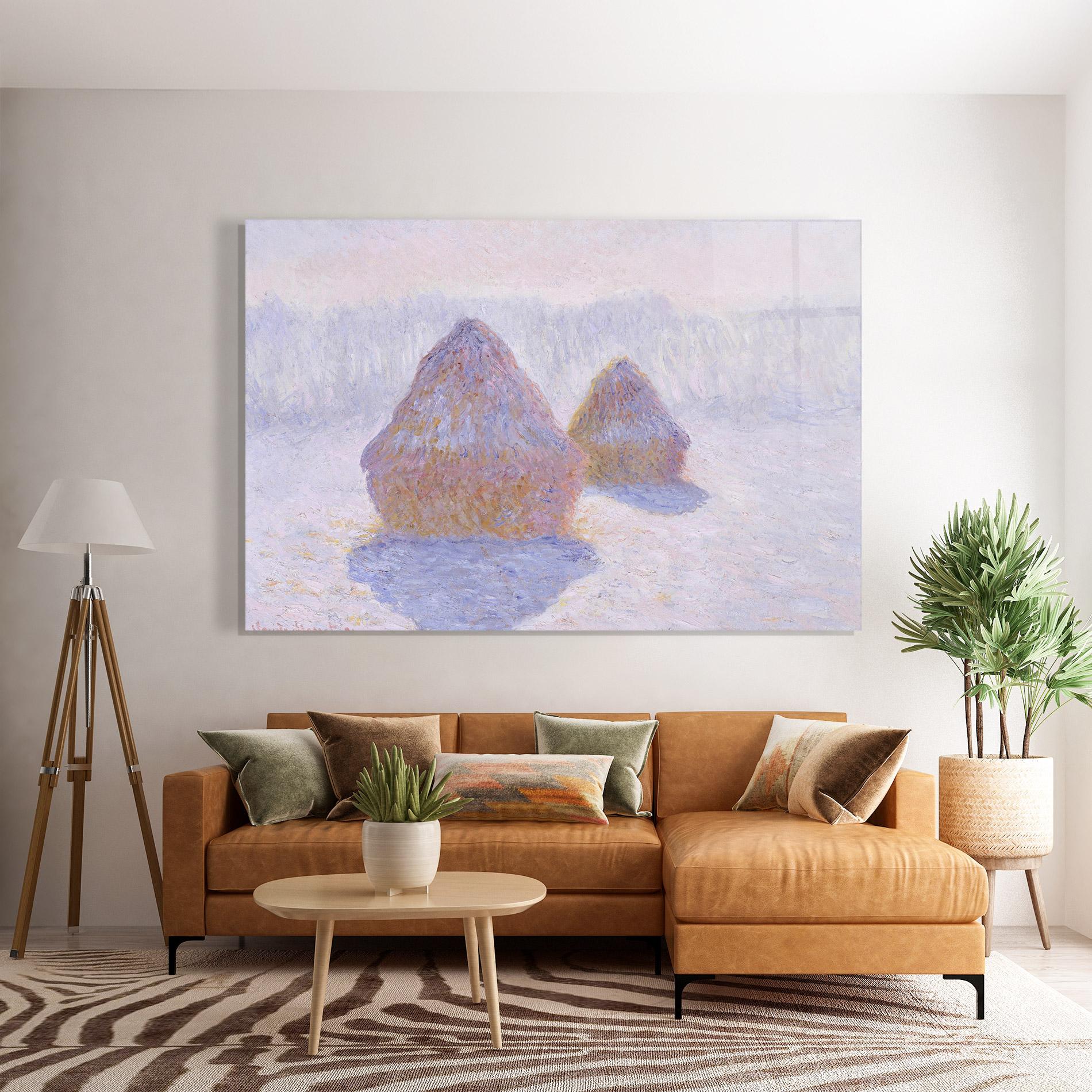 Tablou Sticla Haystacks mockup 7