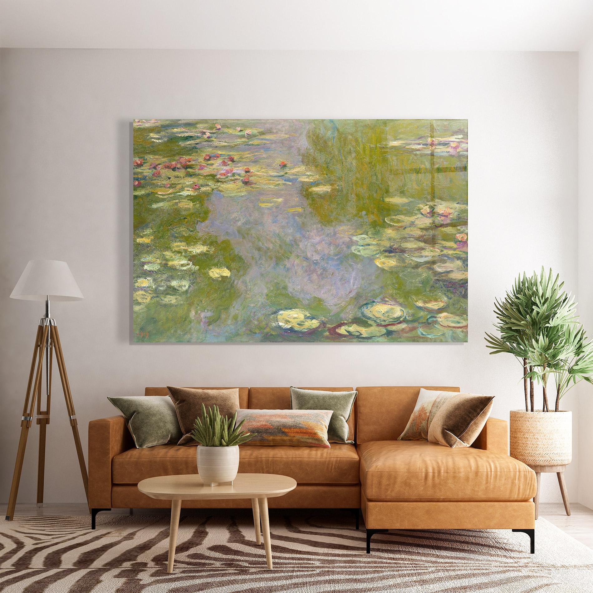 Tablou Sticla Water Lilies Monet mockup 7