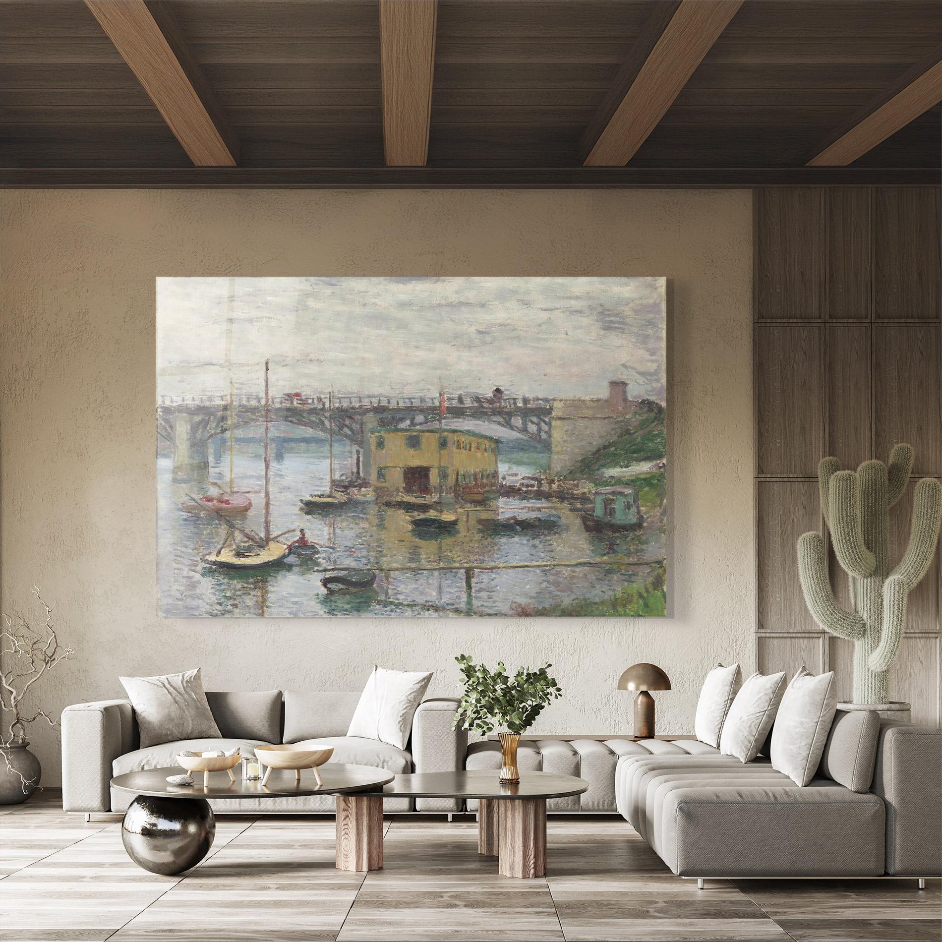 Tablou Sticla Bridge At Argenteuil Monet mockup 8