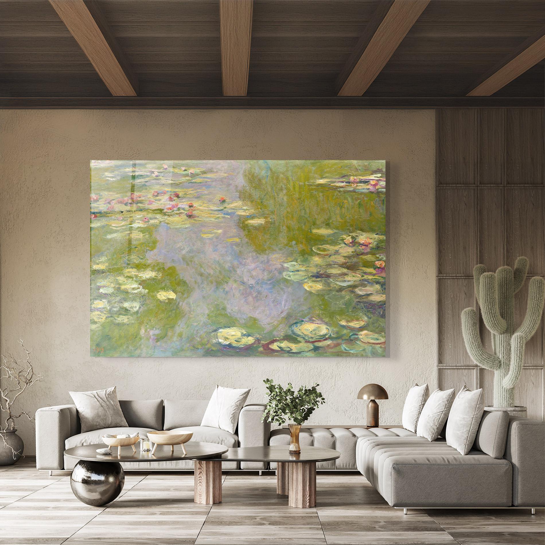 Tablou Sticla Water Lilies Monet mockup 8
