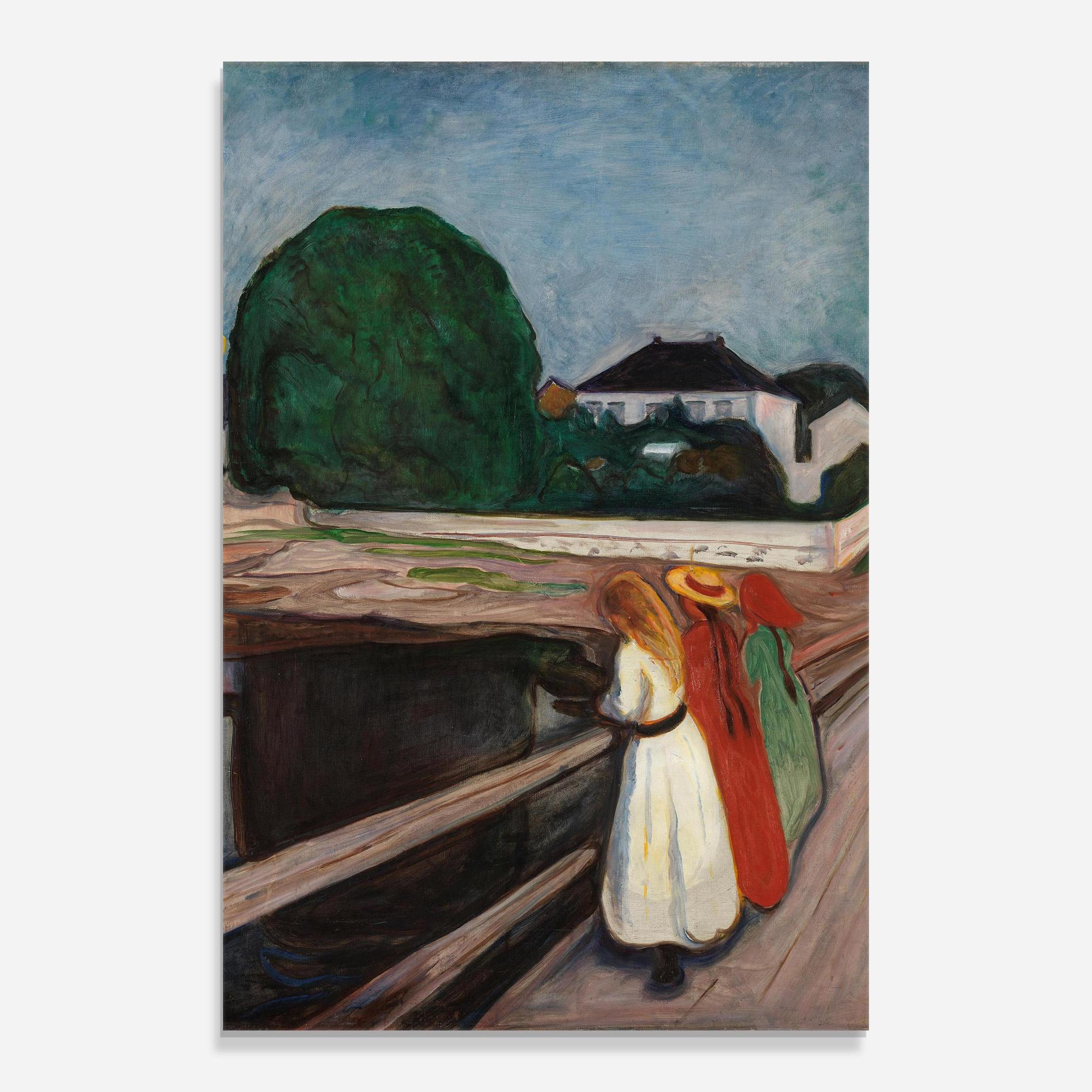 Tablou Sticla Girls On The Pier mockup 0