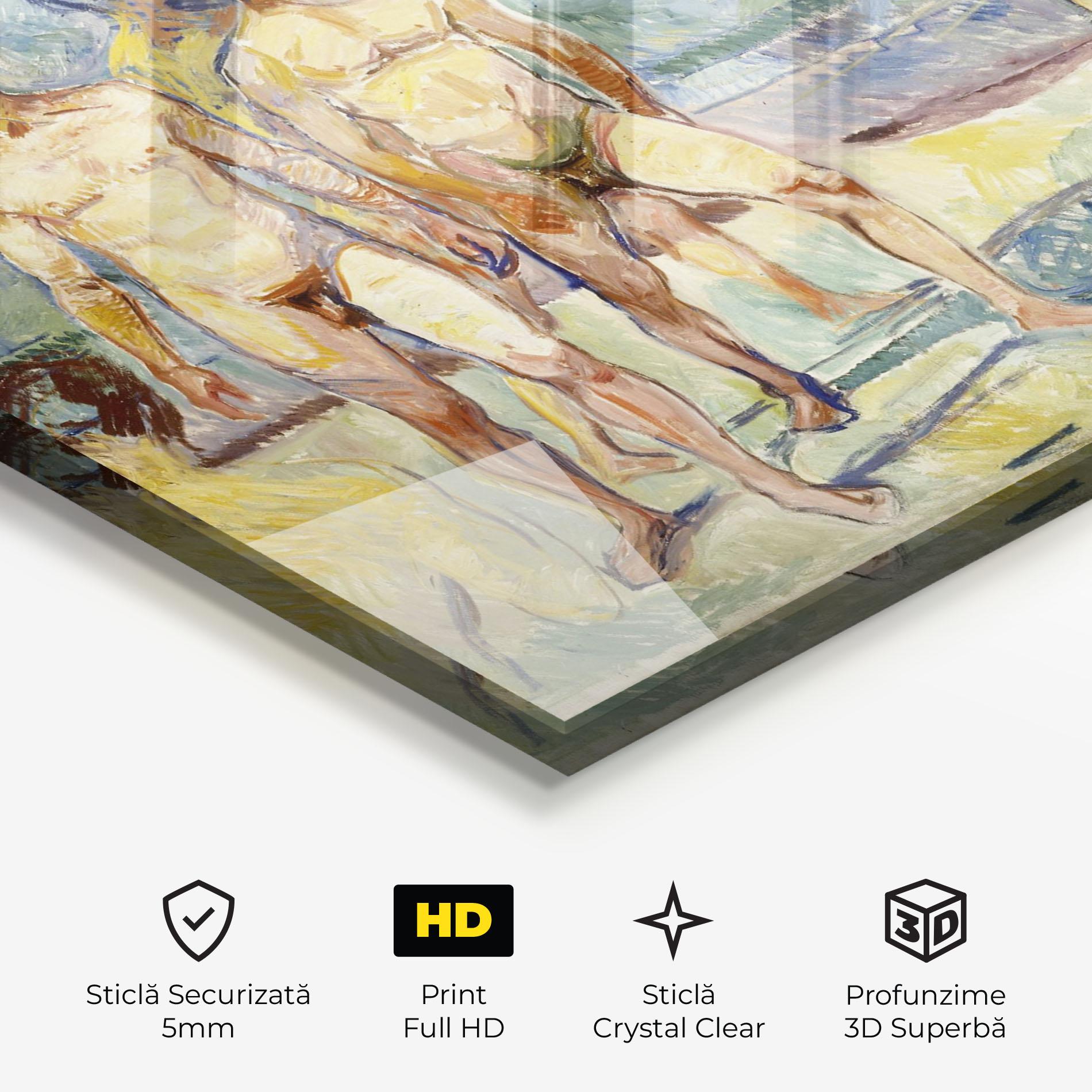 Tablou Sticla Bathing Men mockup 3