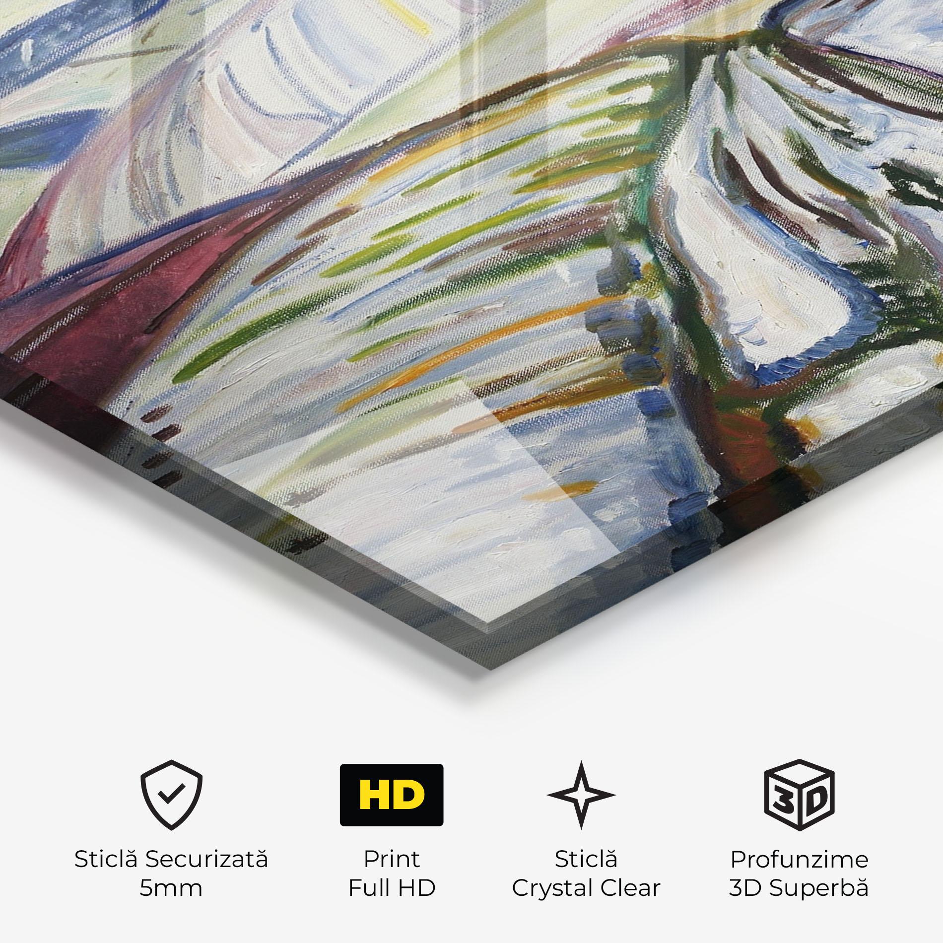 Tablou Sticla Field In Snow mockup 3