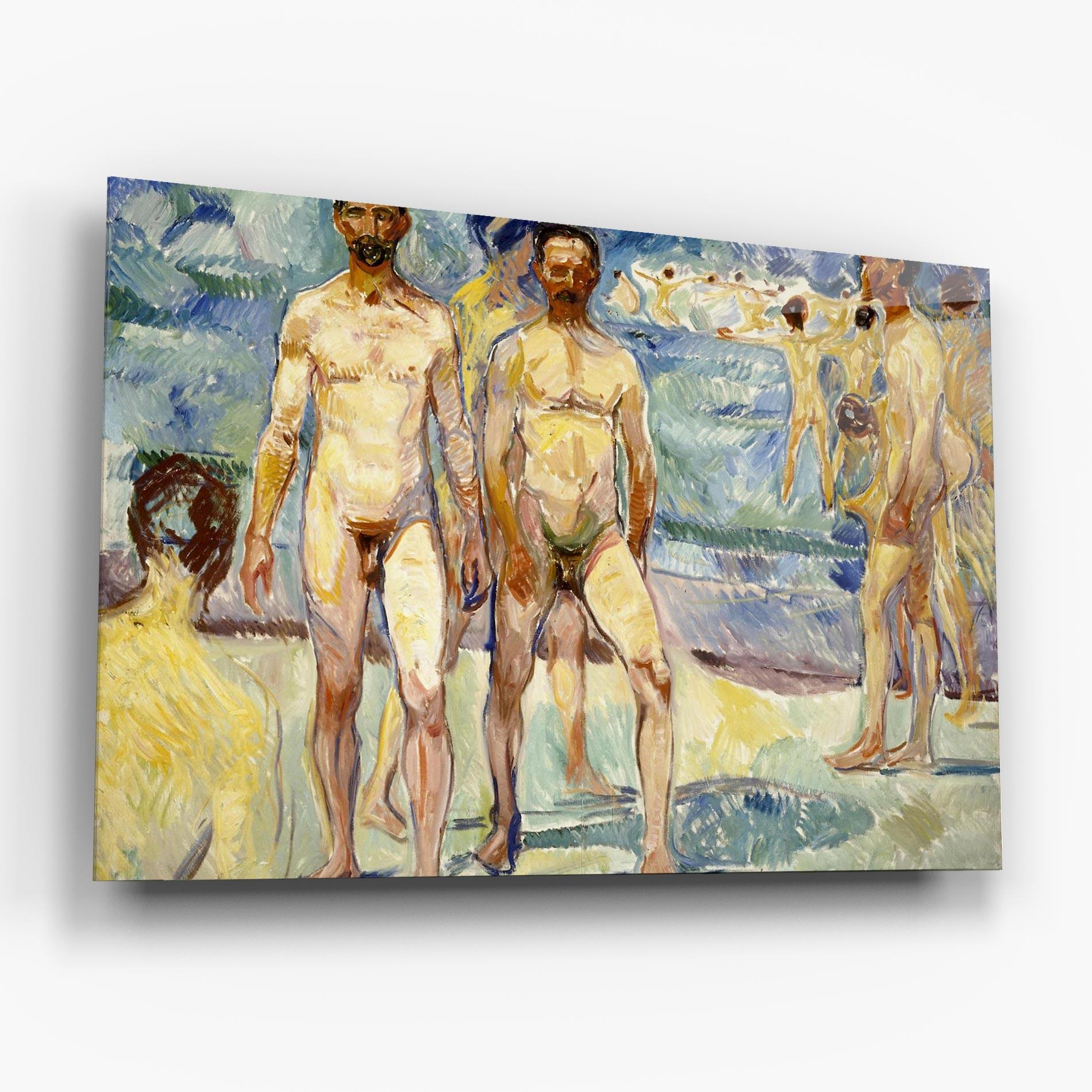 Tablou Sticla Bathing Men mockup 6
