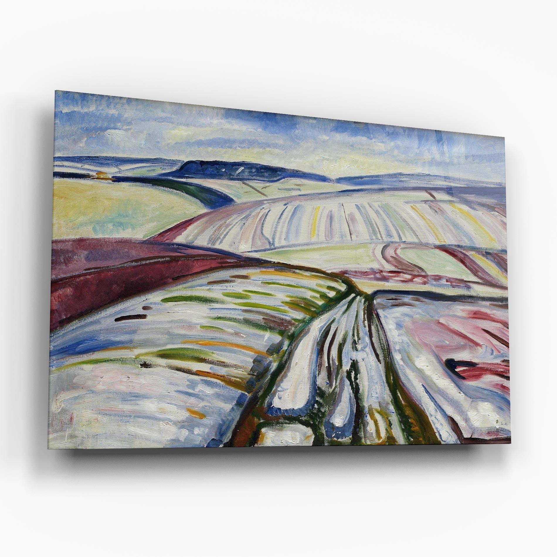 Tablou Sticla Field In Snow mockup 6