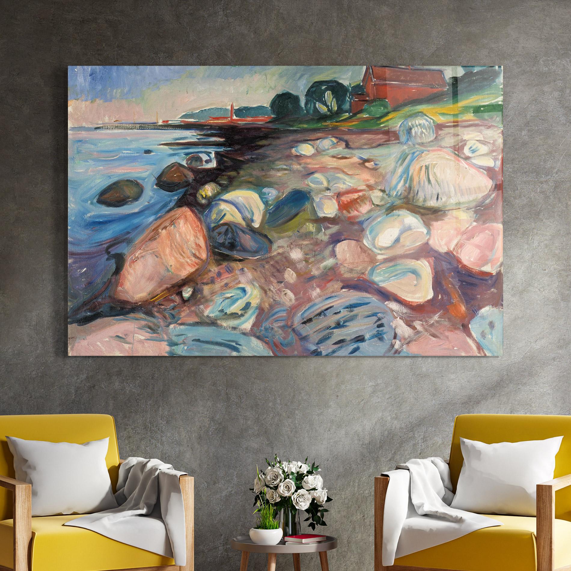 Tablou Sticla Shore Red House mockup 4