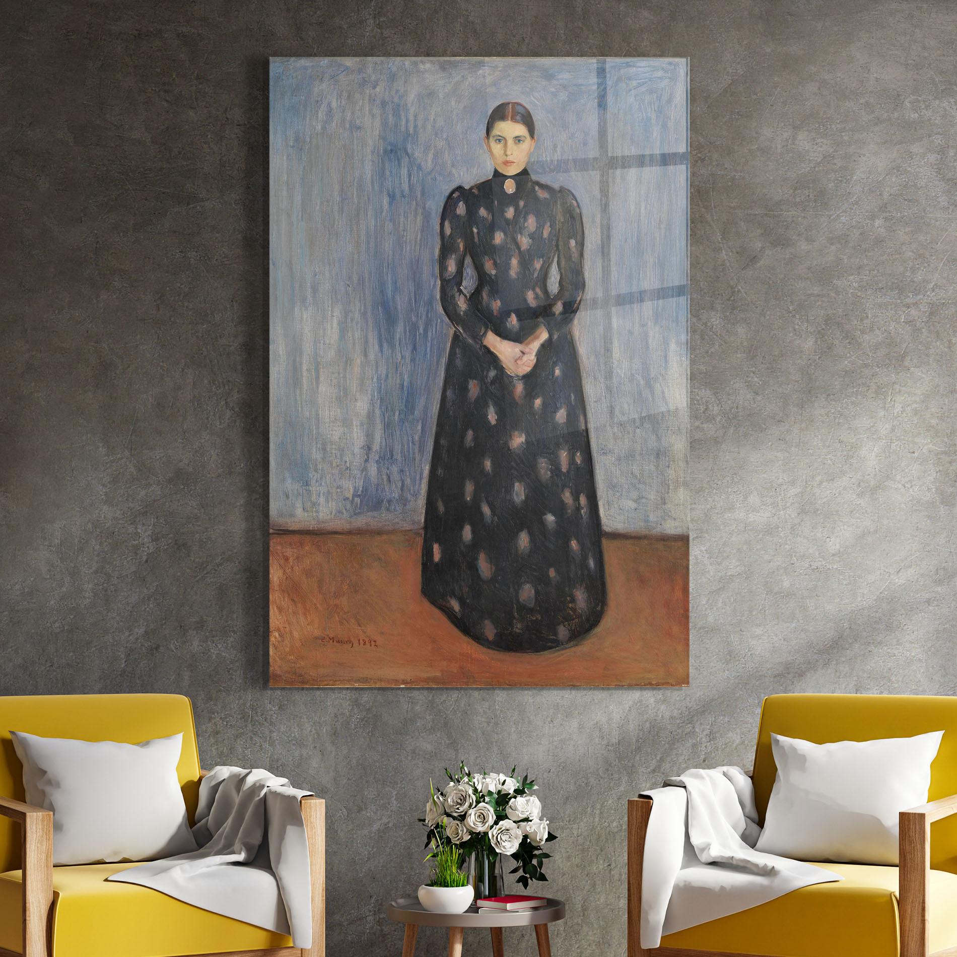 Tablou Sticla Inger In Black mockup 4