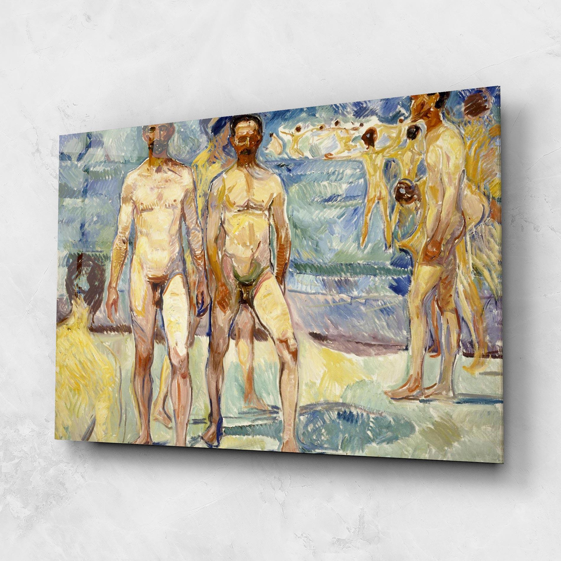 Tablou Sticla Bathing Men mockup 1