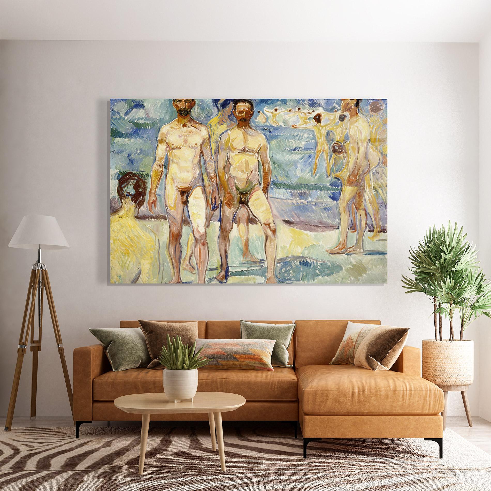 Tablou Sticla Bathing Men mockup 7