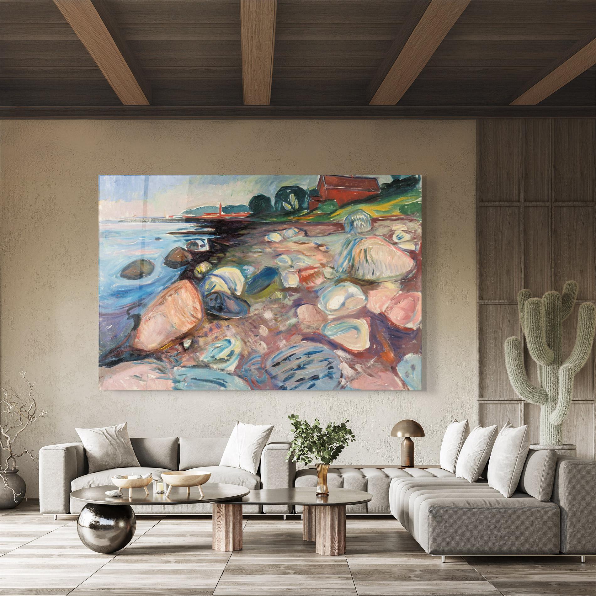 Tablou Sticla Shore Red House mockup 8