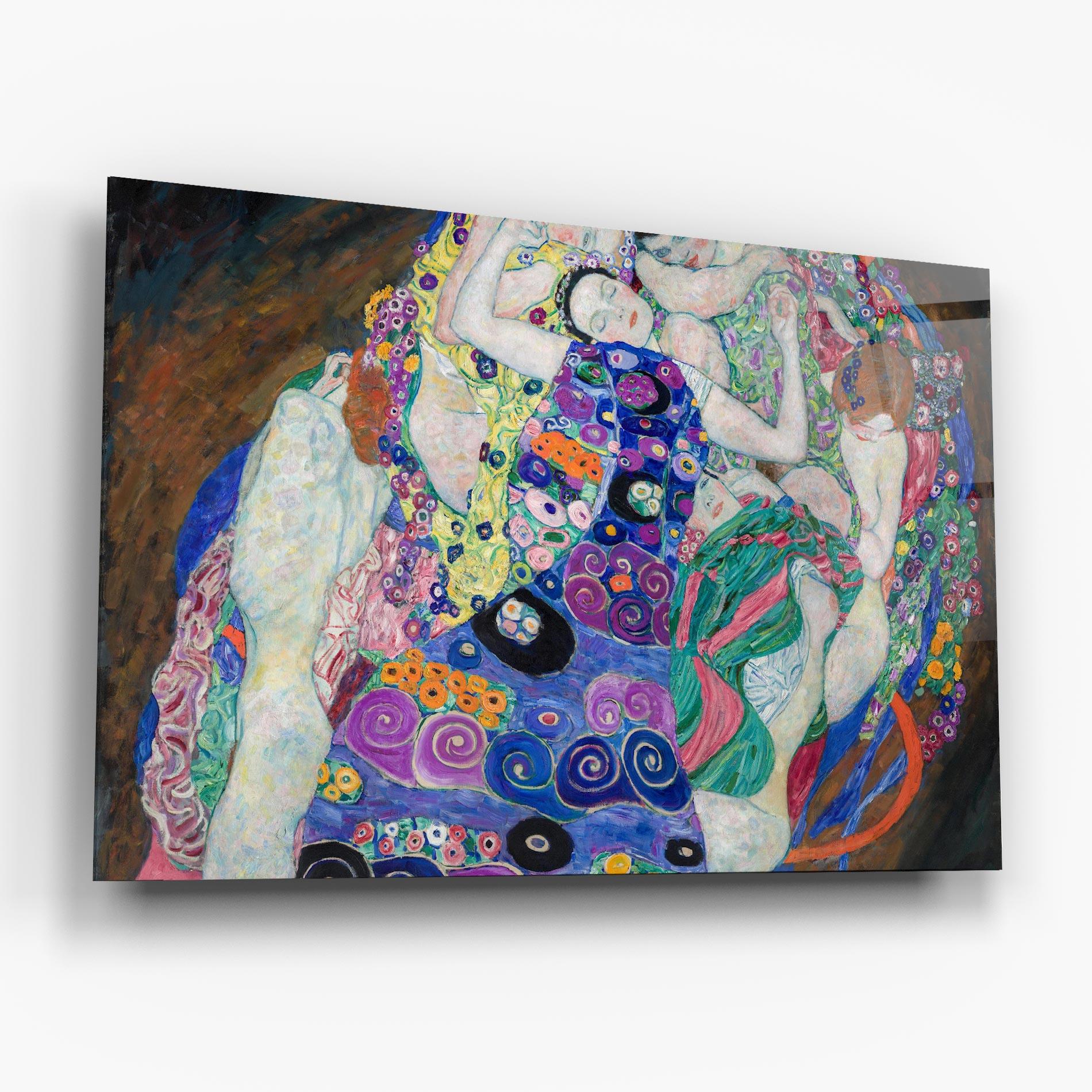 Tablou Sticla Klimt Die Jungfrau mockup 6