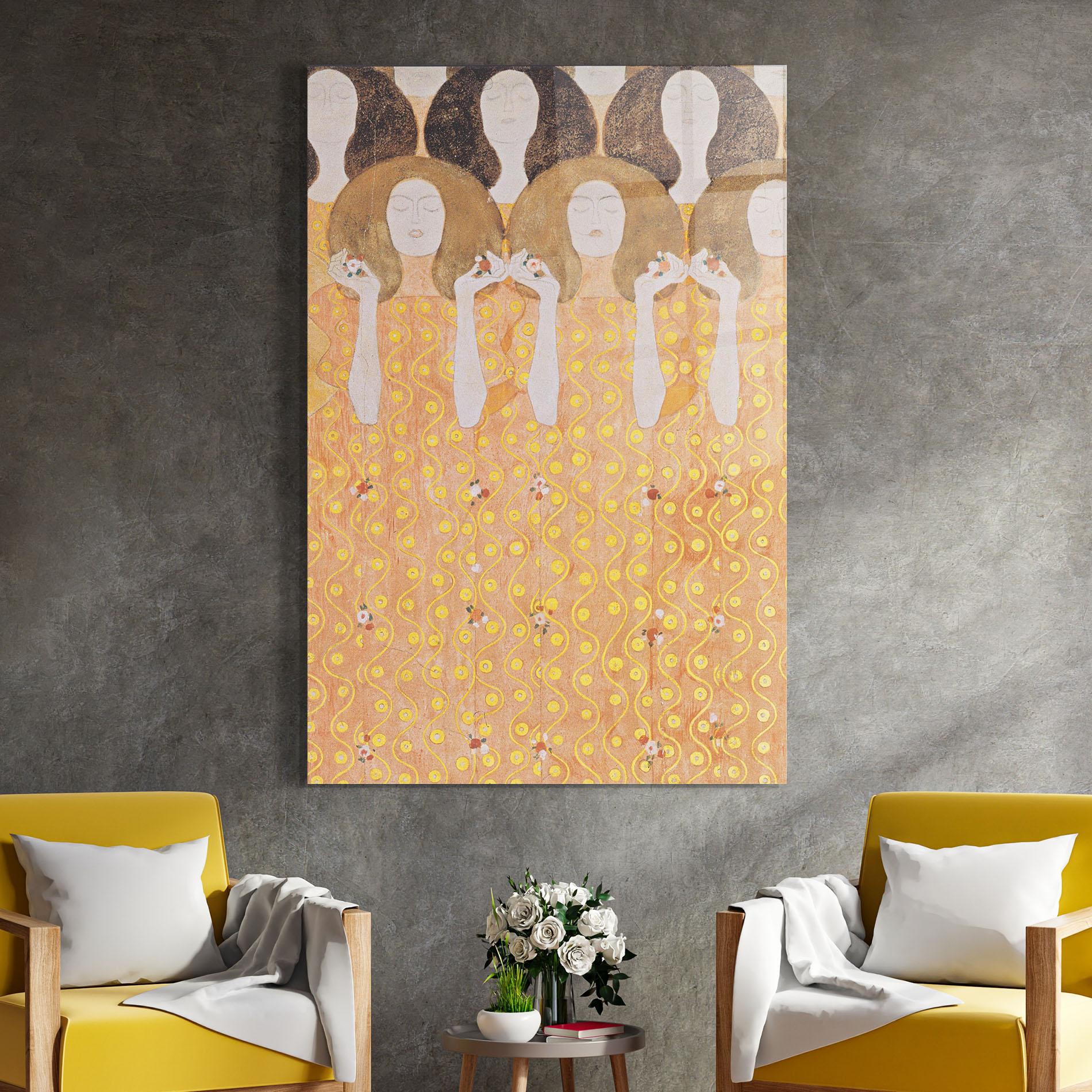 Tablou Sticla Beethoven Frieze mockup 4