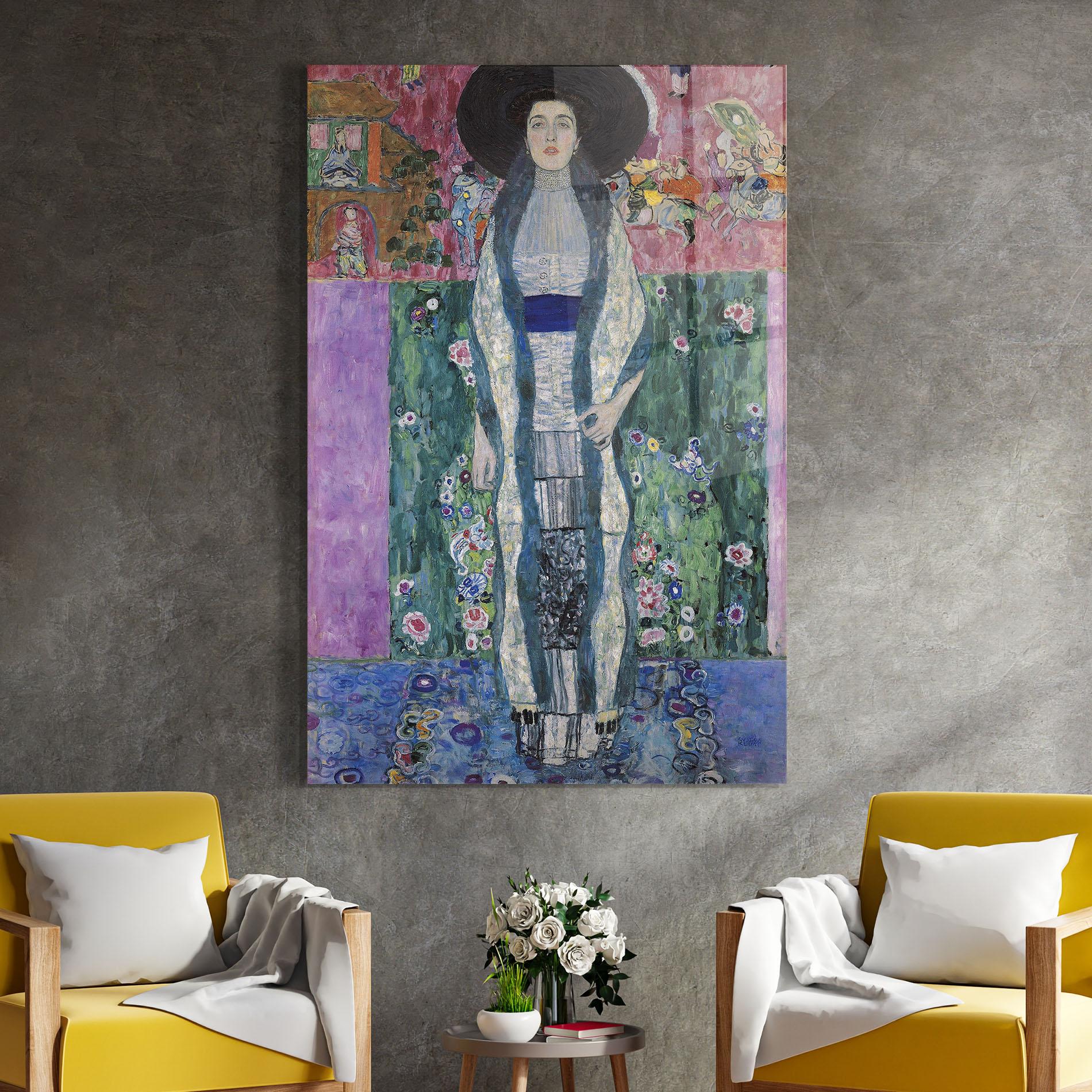 Tablou Sticla Portrait Of Adele Bloch mockup 4