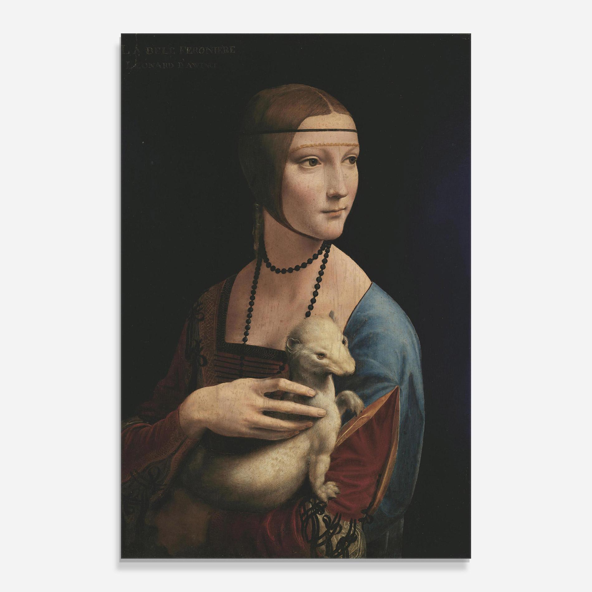 Tablou Sticla Lady With An Ermine Leonardo Da Vinci mockup 0