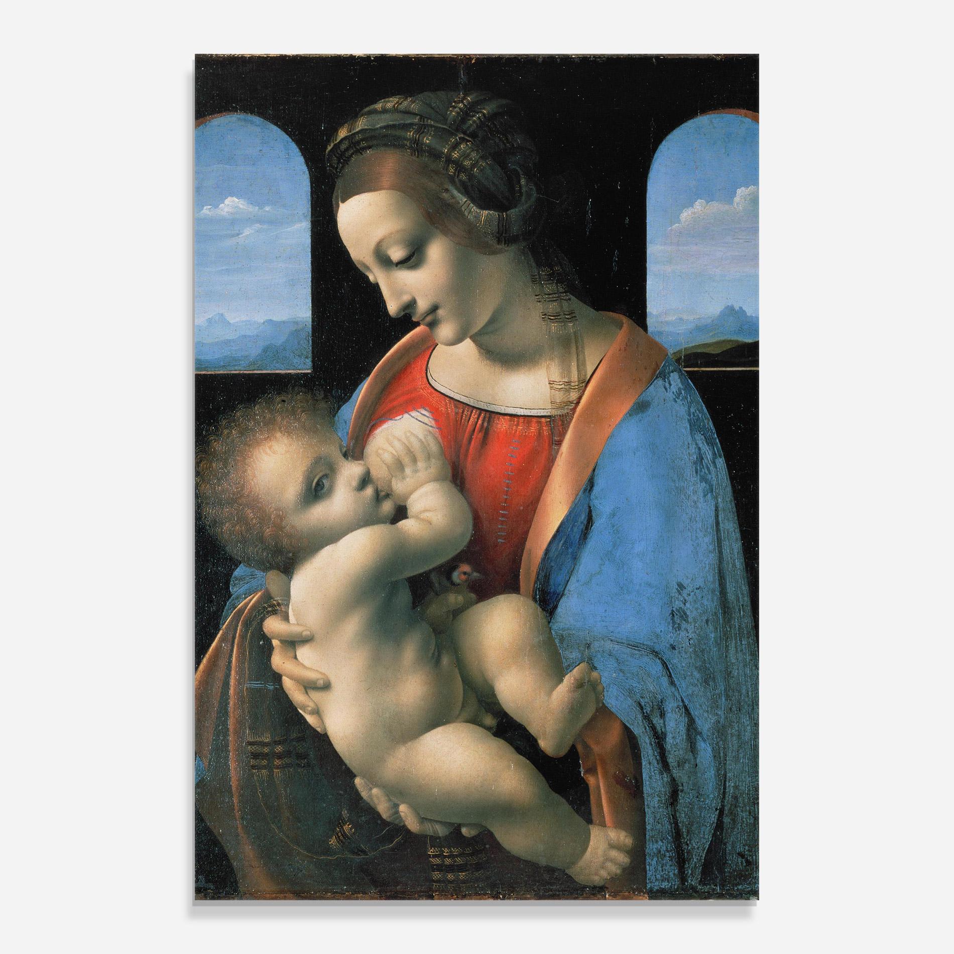 Tablou Sticla Leonardo Da Vinci Attributed Madonna Litta mockup 0