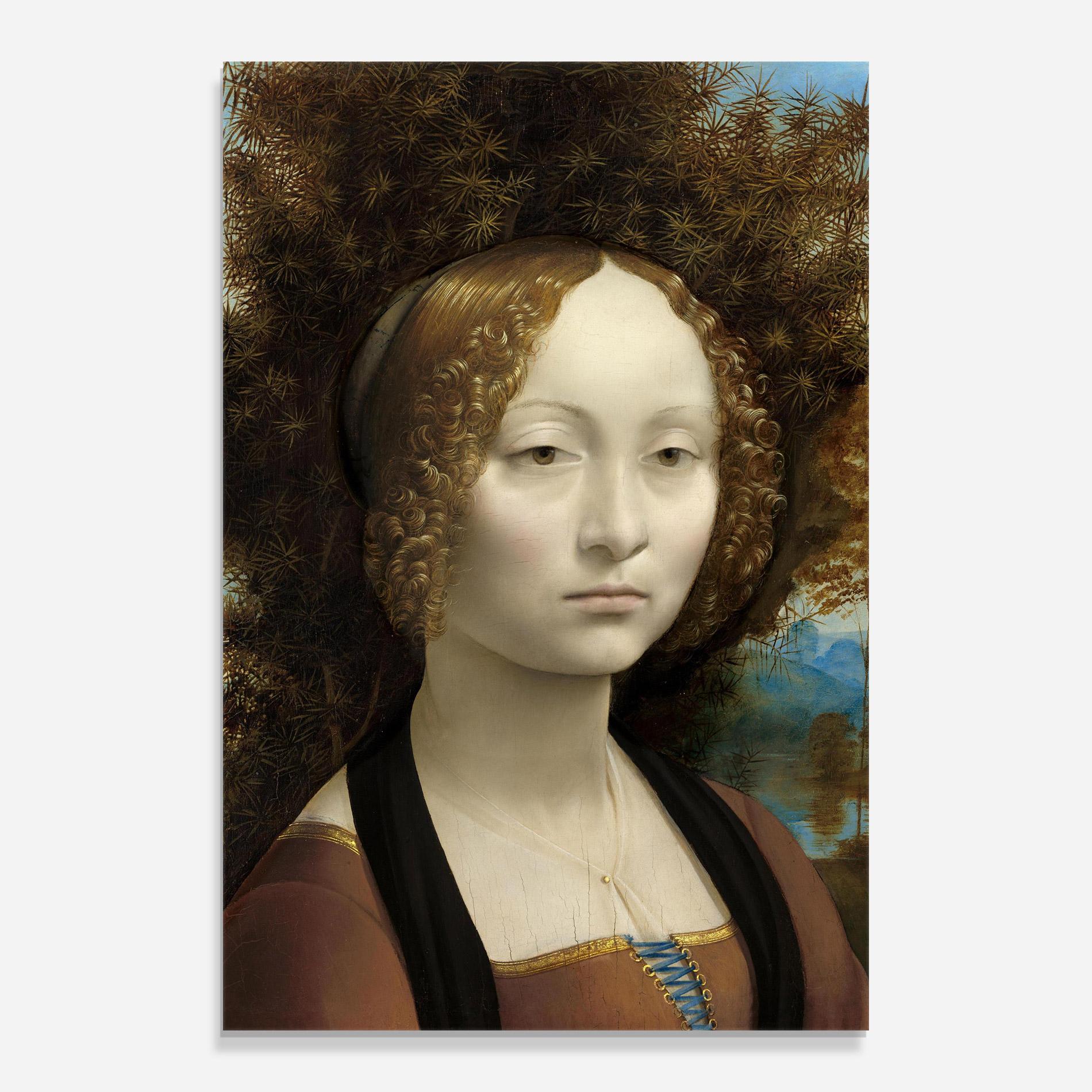 Tablou Sticla Leonardo Da Vinci Ginevra De Benci mockup 0