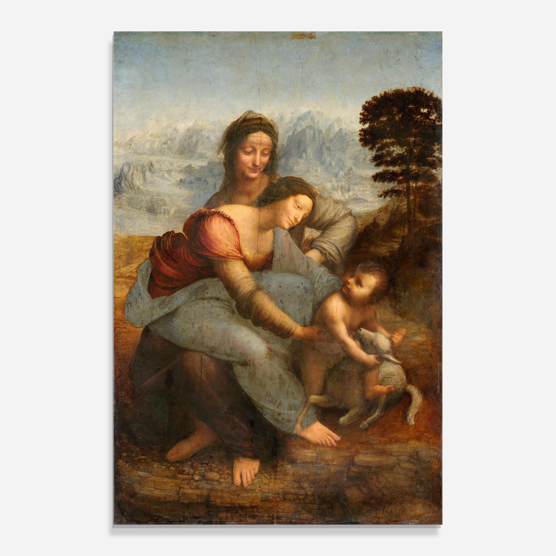 Tablou Sticla Leonardo Da Vinci Virgin And Child With St Anne mockup 0