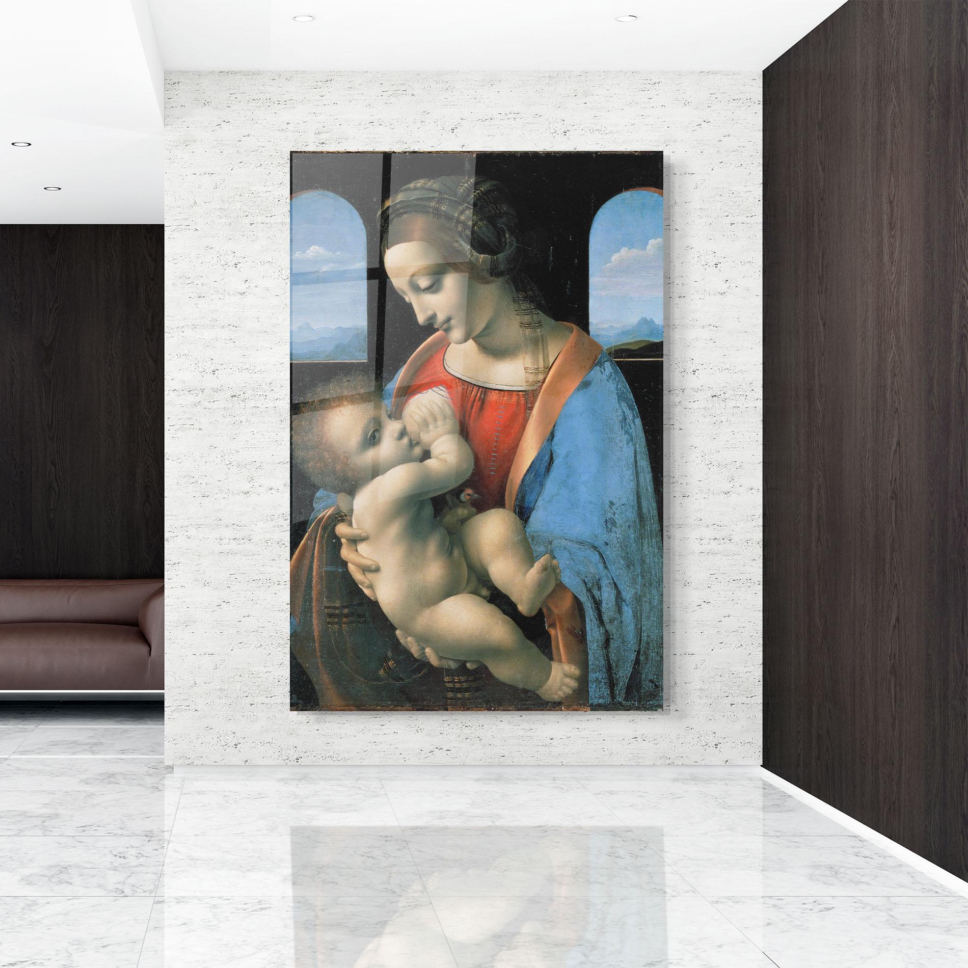 Tablou Sticla Leonardo Da Vinci Attributed Madonna Litta mockup 9