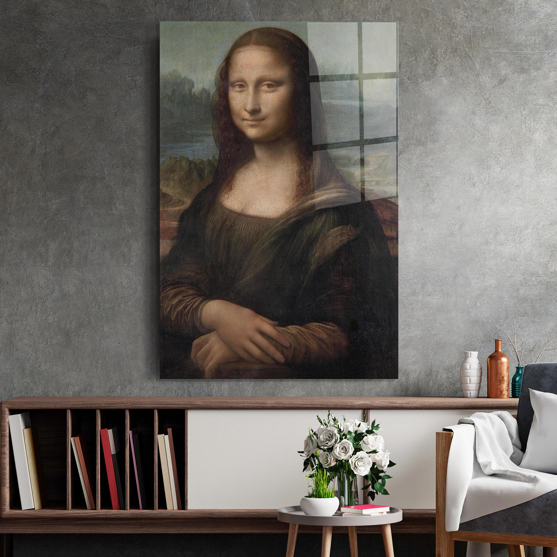 Tablou Sticla Mona Lisa By Leonardo Da Vinci mockup 2