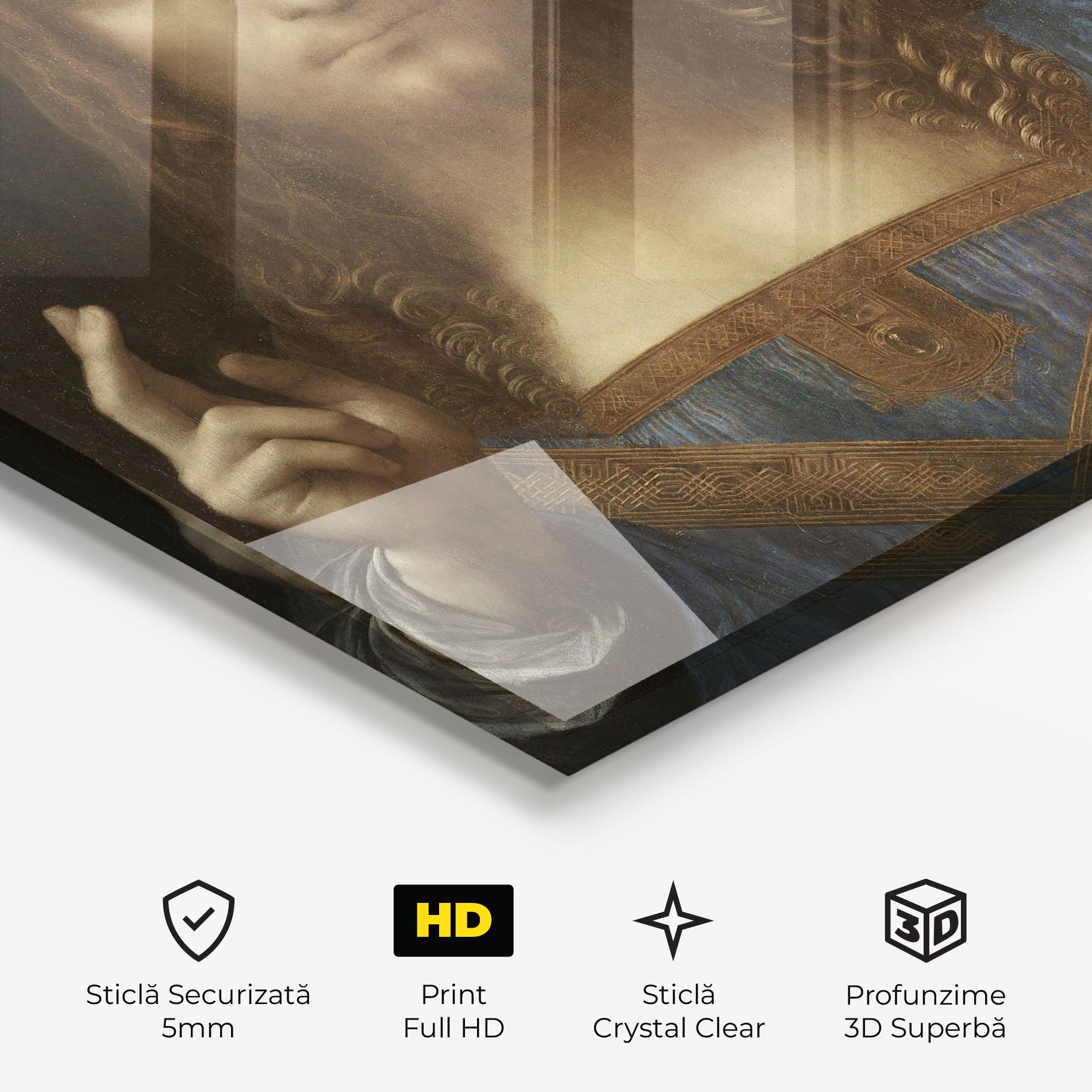 Tablou Sticla Leonardo Da Vinci Salvator Mundi mockup 3