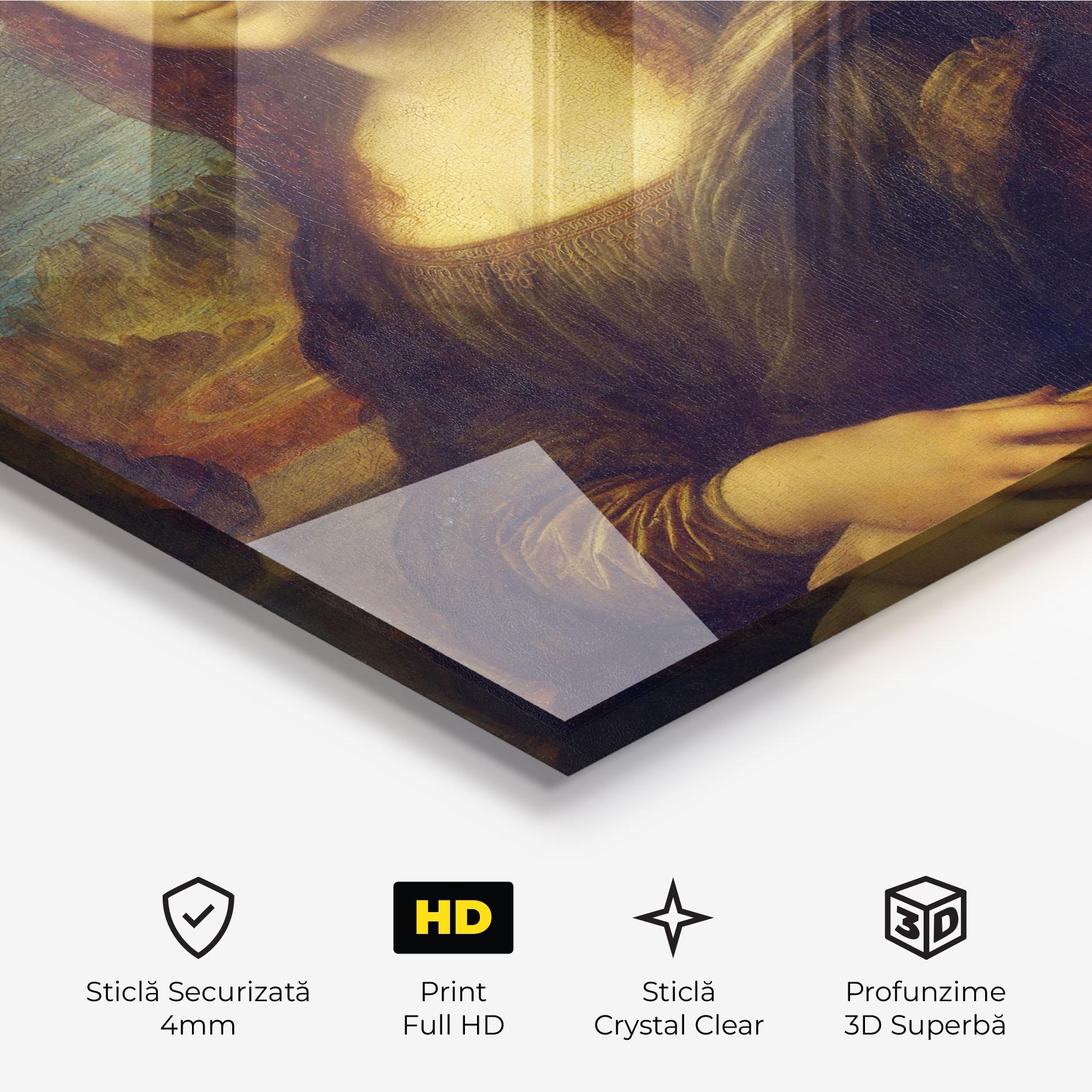 Tablou Sticla Gioconda By Leonardo Da Vinci mockup 3
