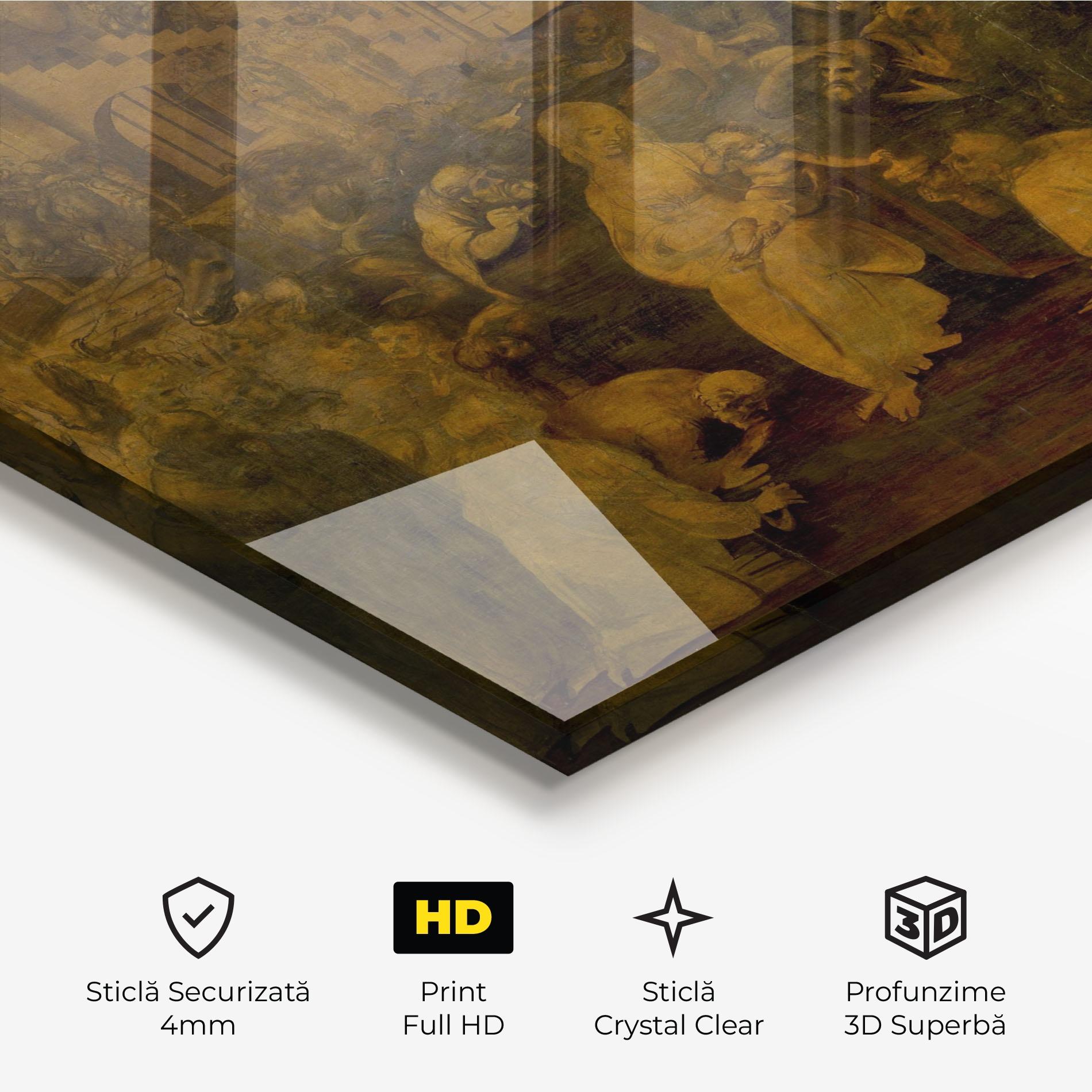 Tablou Sticla Leonardo Da Vinci Adorazione Dei Magi mockup 3