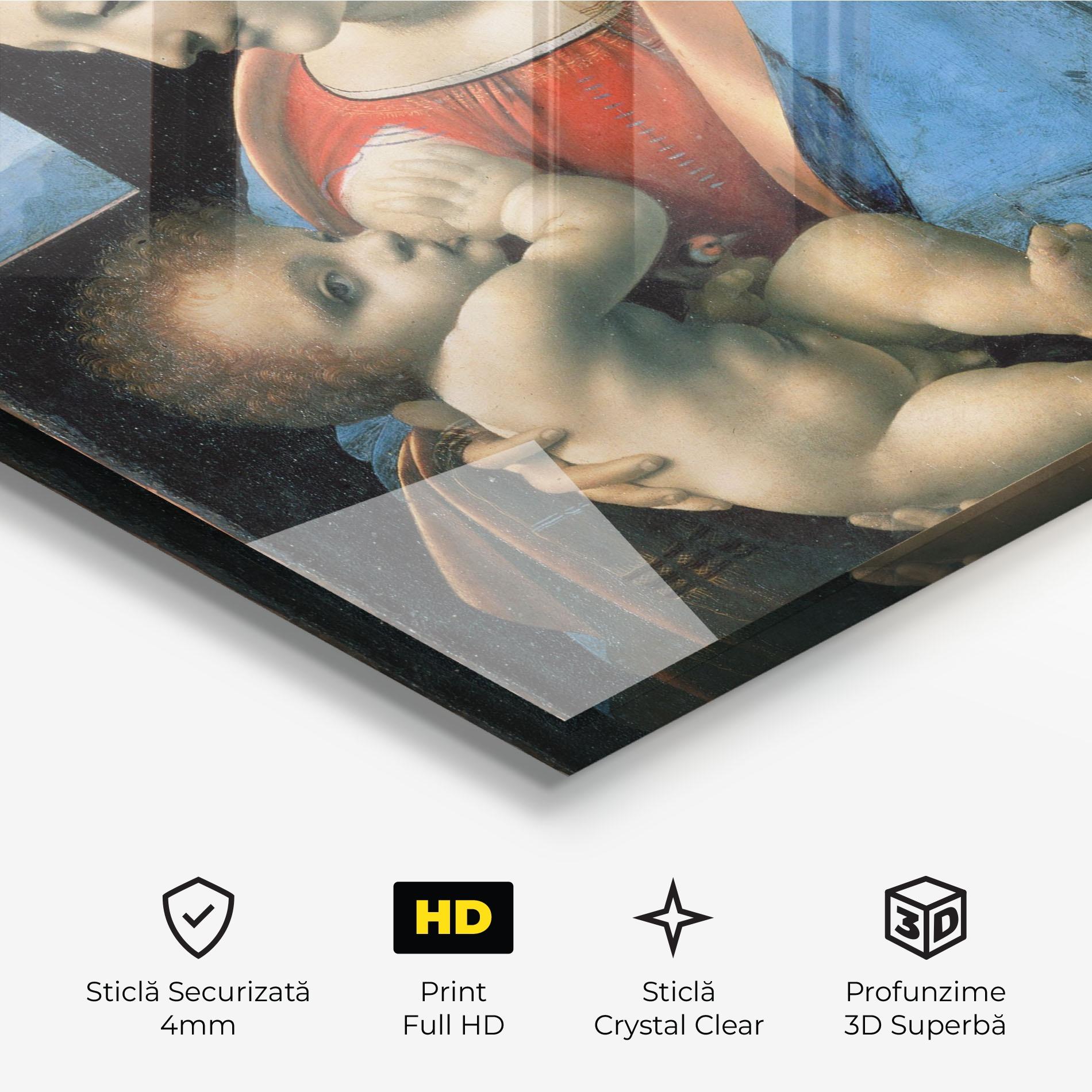 Tablou Sticla Leonardo Da Vinci Attributed Madonna Litta mockup 3