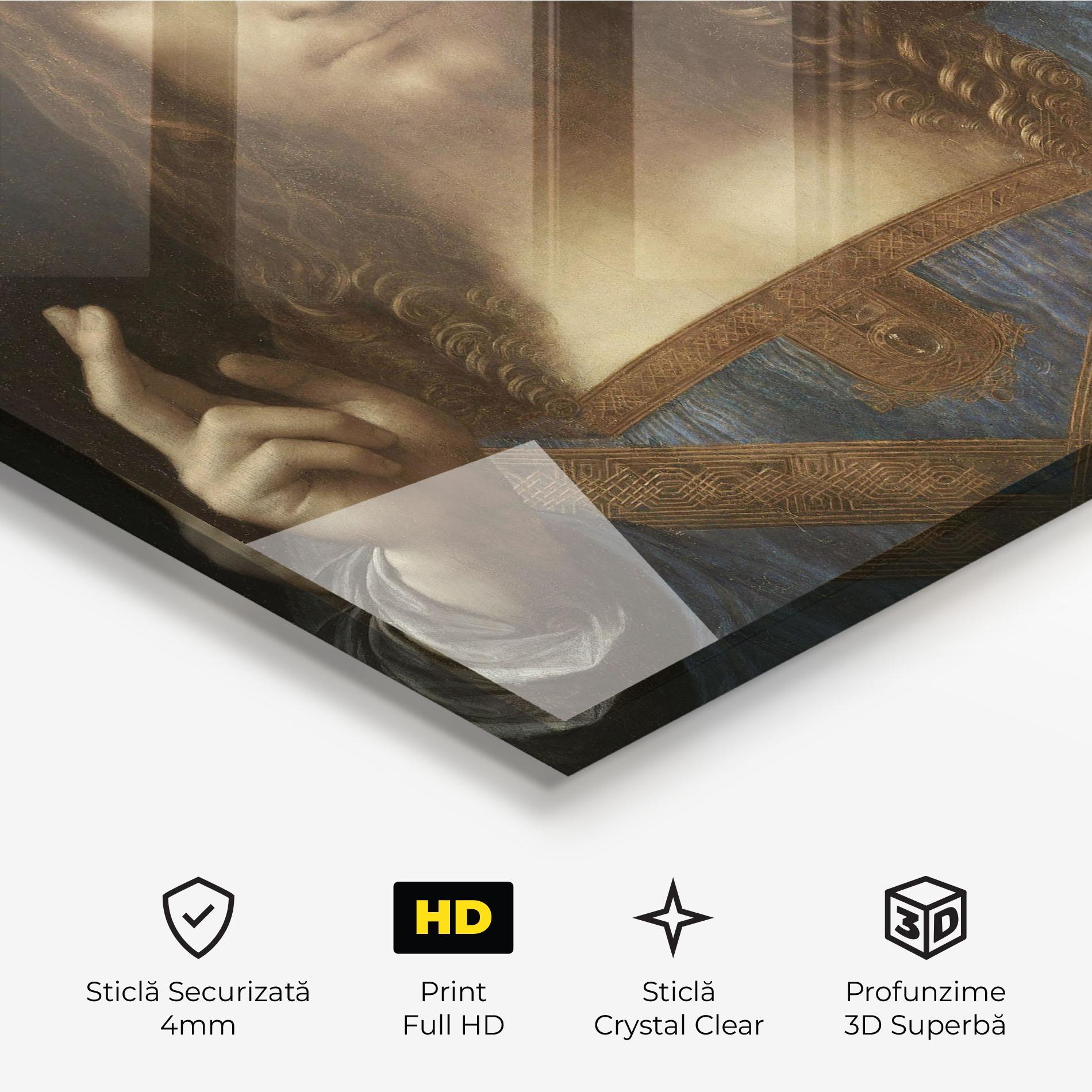 Tablou Sticla Leonardo Da Vinci Salvator Mundi mockup 3