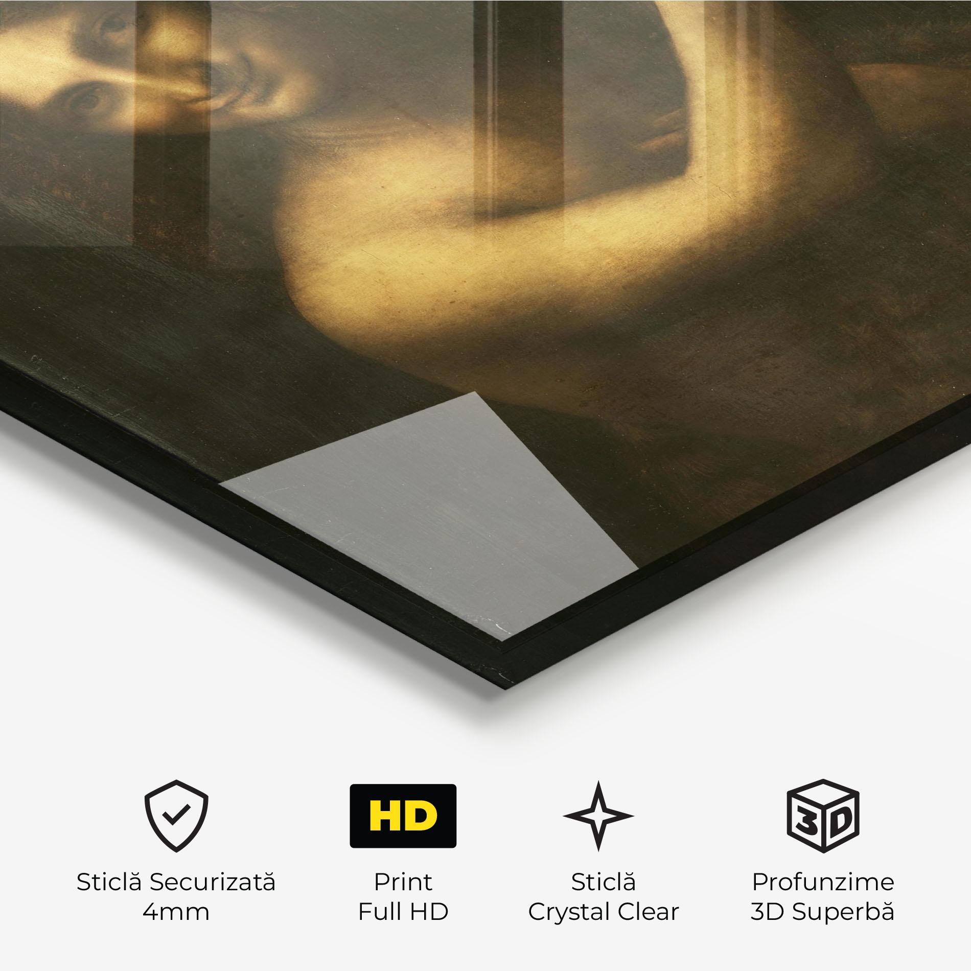 Tablou Sticla Seonardo Da Vinci Saint John The Baptist mockup 3