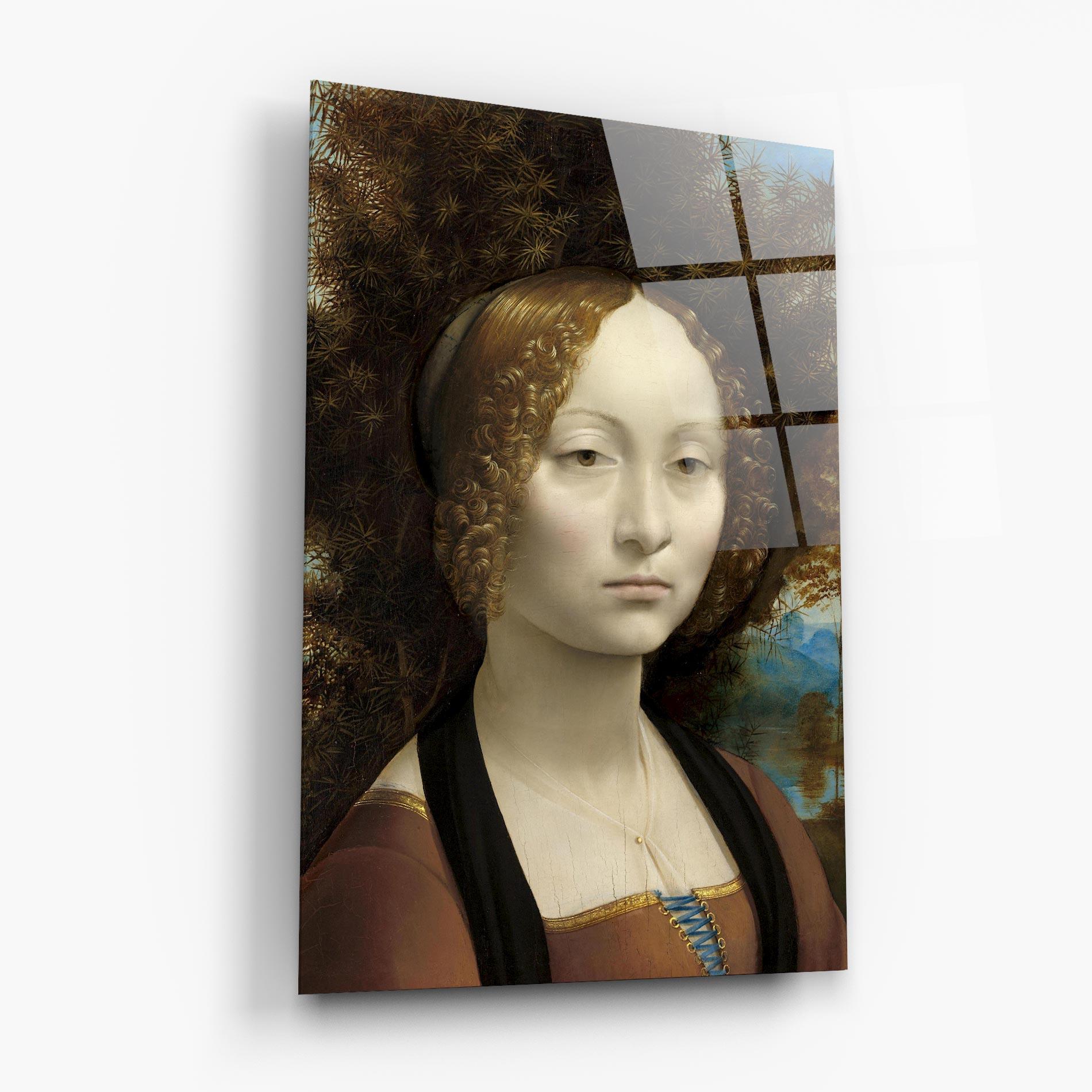 Tablou Sticla Leonardo Da Vinci Ginevra De Benci mockup 6