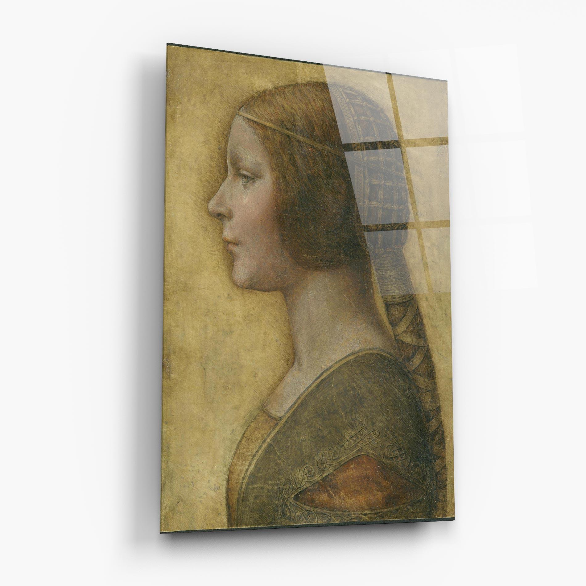 Tablou Sticla Profile Of A Young Fiancee Da Vinci mockup 6