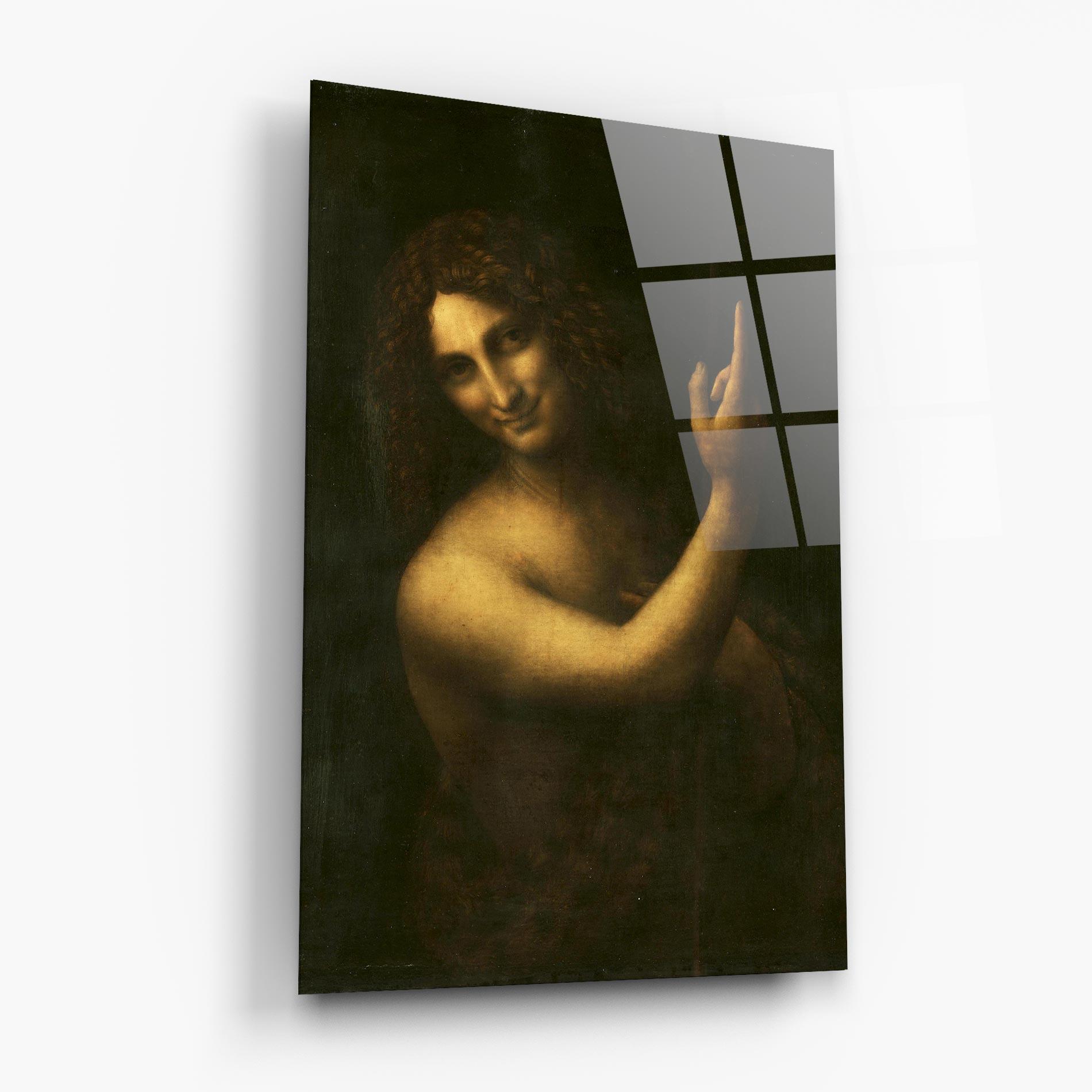 Tablou Sticla Seonardo Da Vinci Saint John The Baptist mockup 6