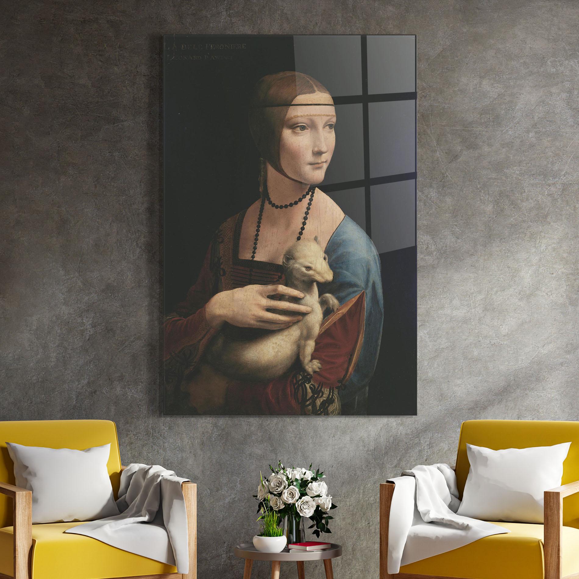 Tablou Sticla Lady With An Ermine Leonardo Da Vinci mockup 4
