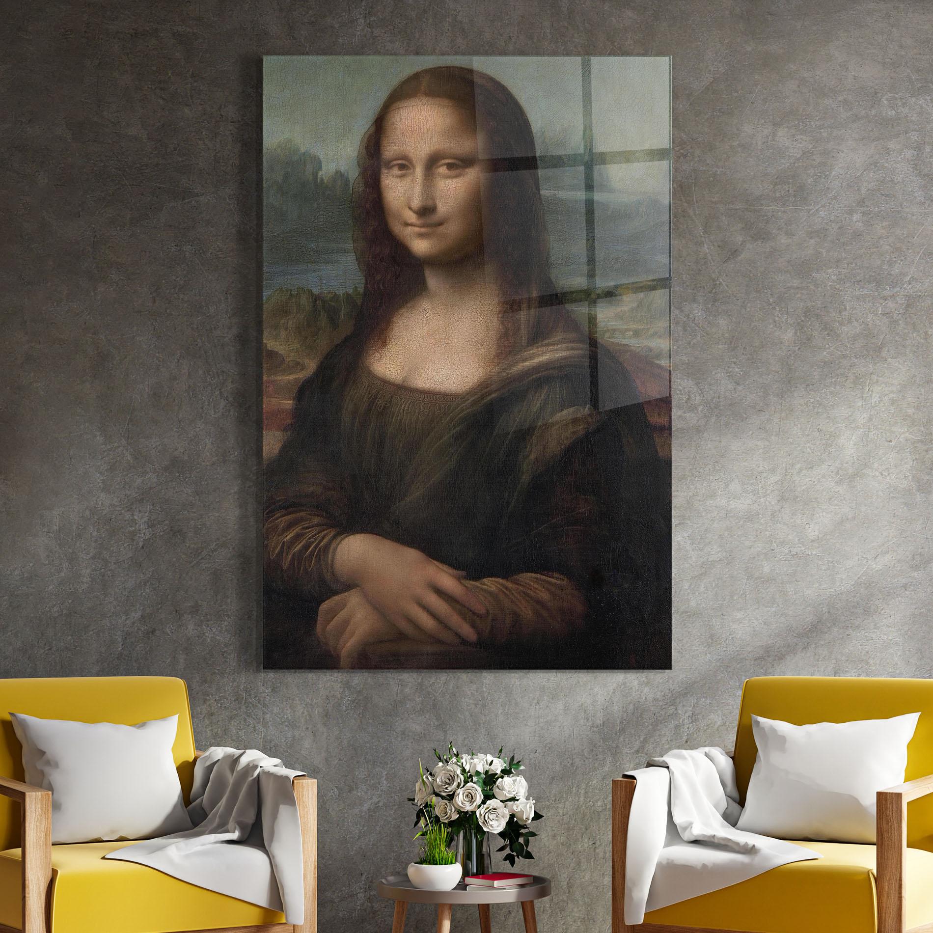 Tablou Sticla Mona Lisa By Leonardo Da Vinci mockup 4