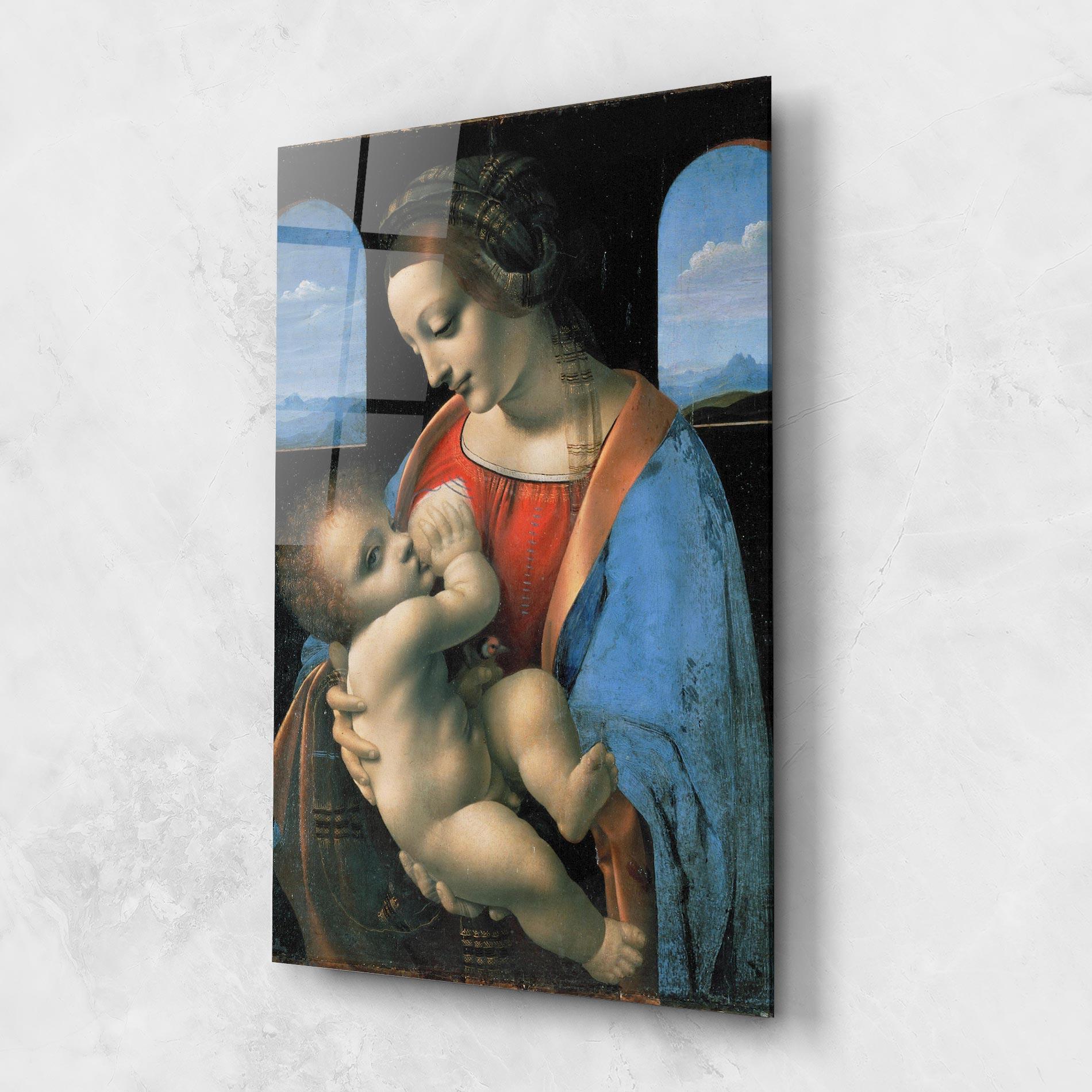 Tablou Sticla Leonardo Da Vinci Attributed Madonna Litta mockup 1