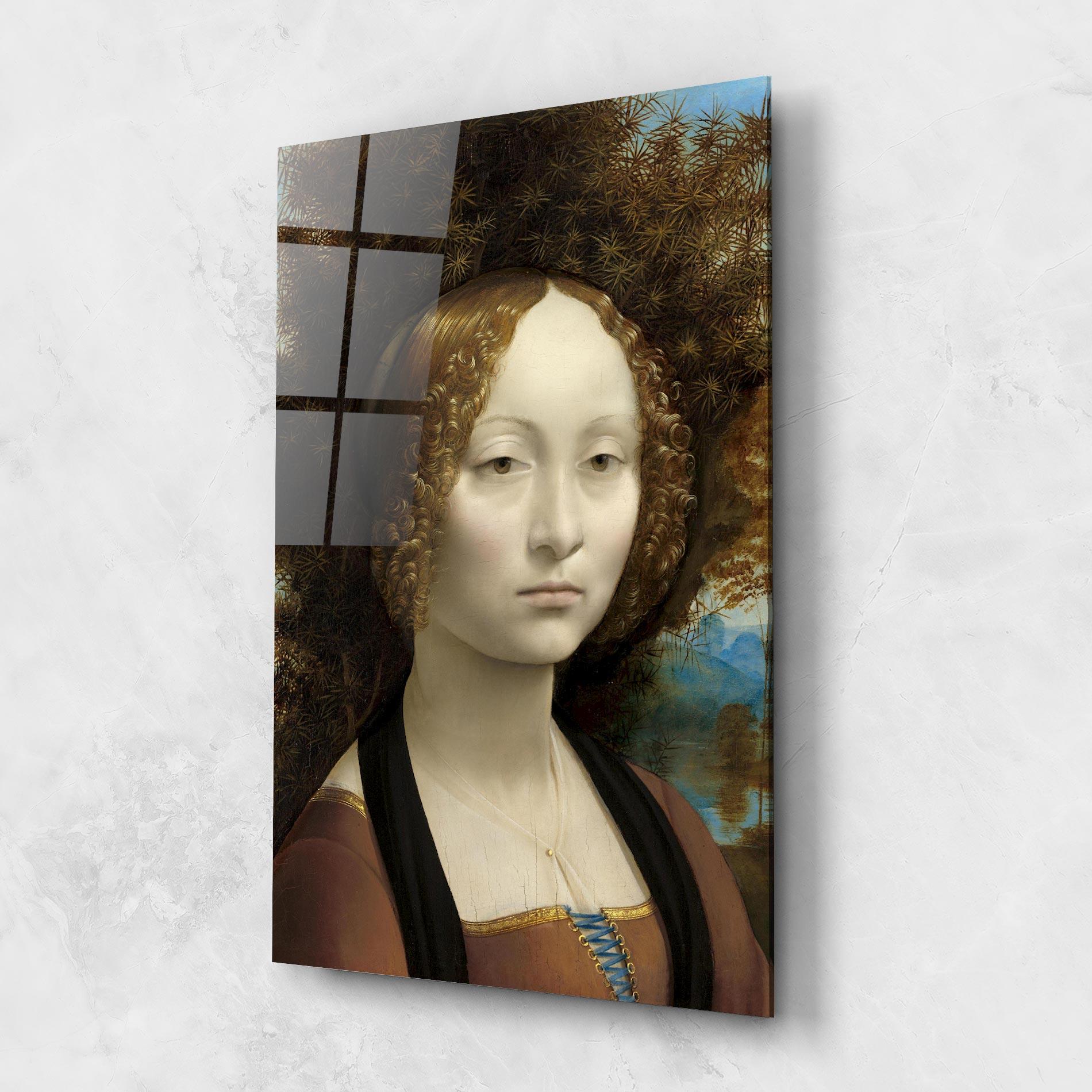 Tablou Sticla Leonardo Da Vinci Ginevra De Benci mockup 1