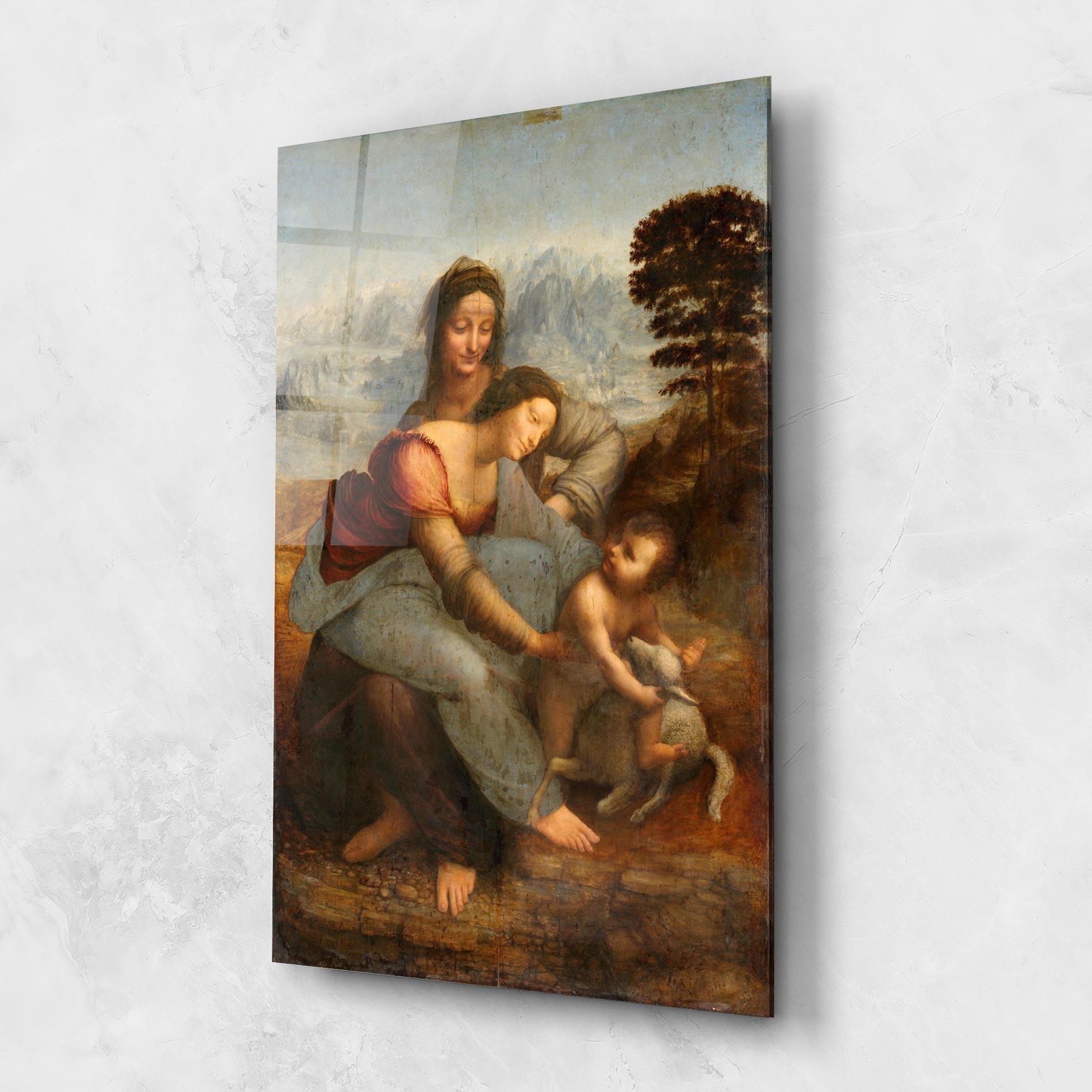 Tablou Sticla Leonardo Da Vinci Virgin And Child With St Anne mockup 1