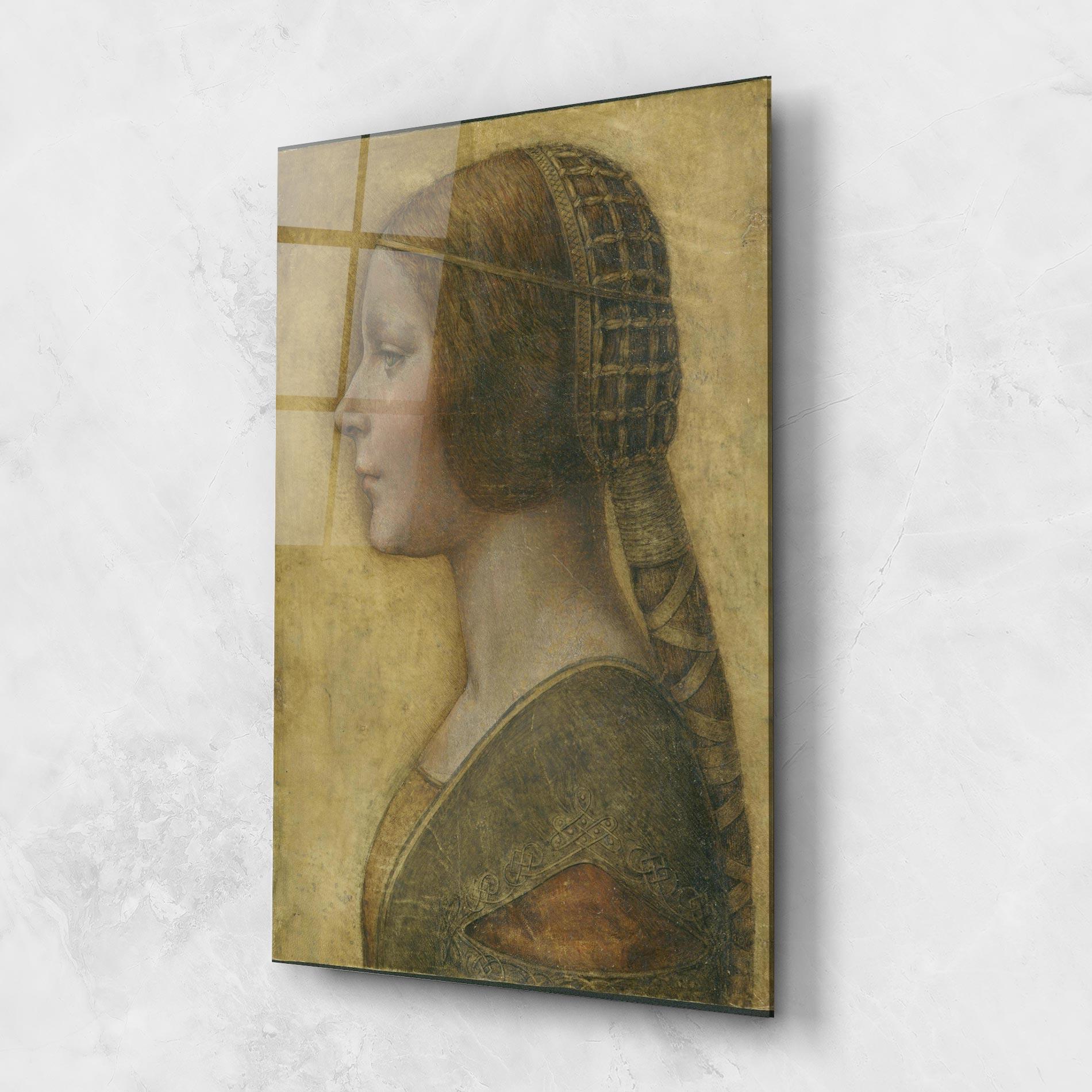 Tablou Sticla Profile Of A Young Fiancee Da Vinci mockup 1