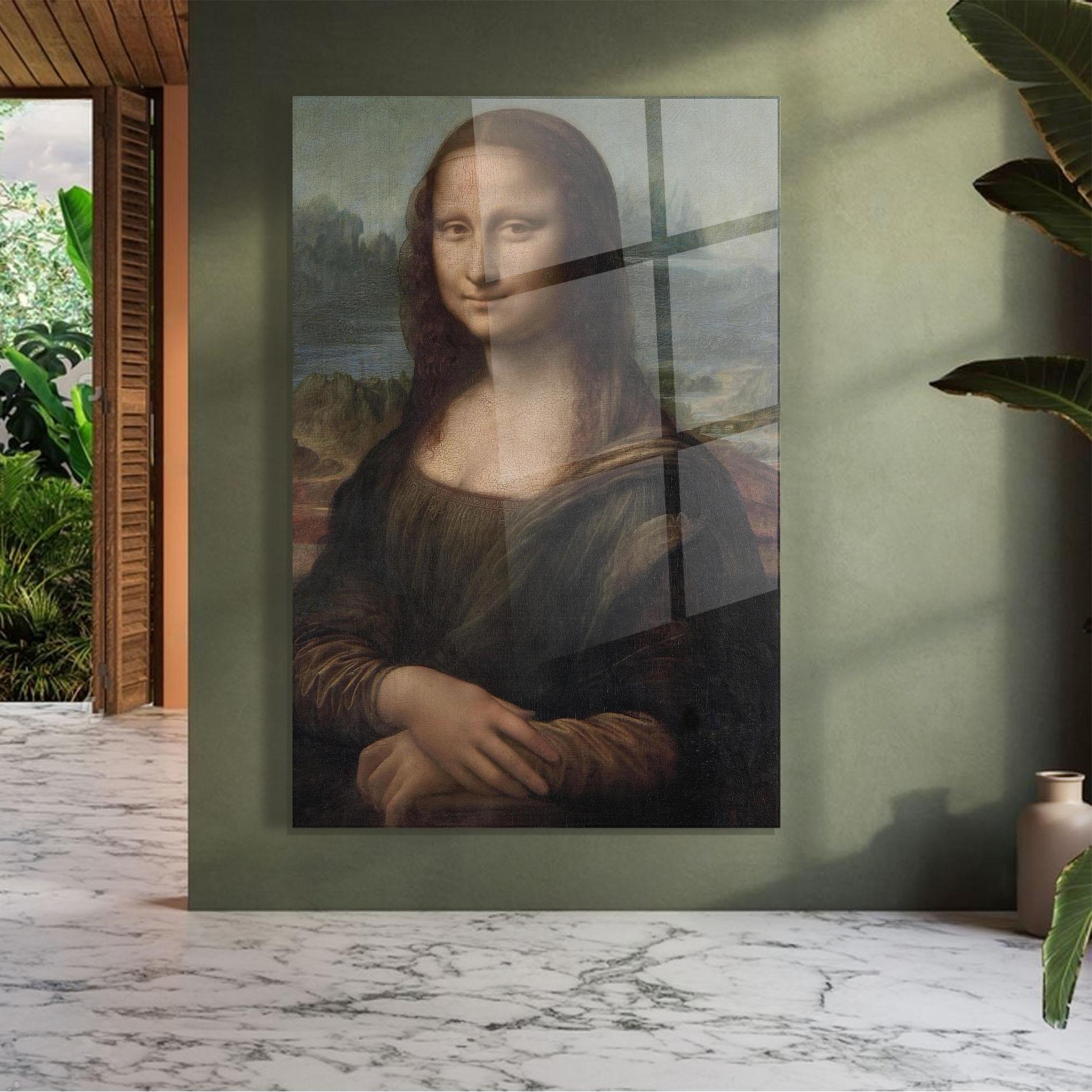 Tablou Sticla Mona Lisa By Leonardo Da Vinci mockup 7