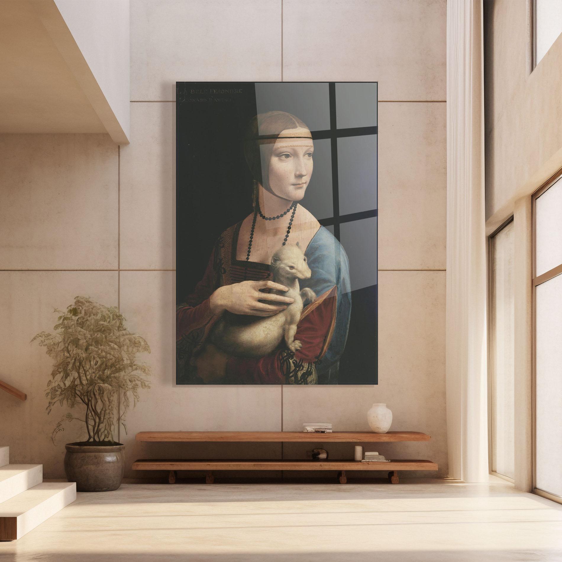 Tablou Sticla Lady With An Ermine Leonardo Da Vinci mockup 8