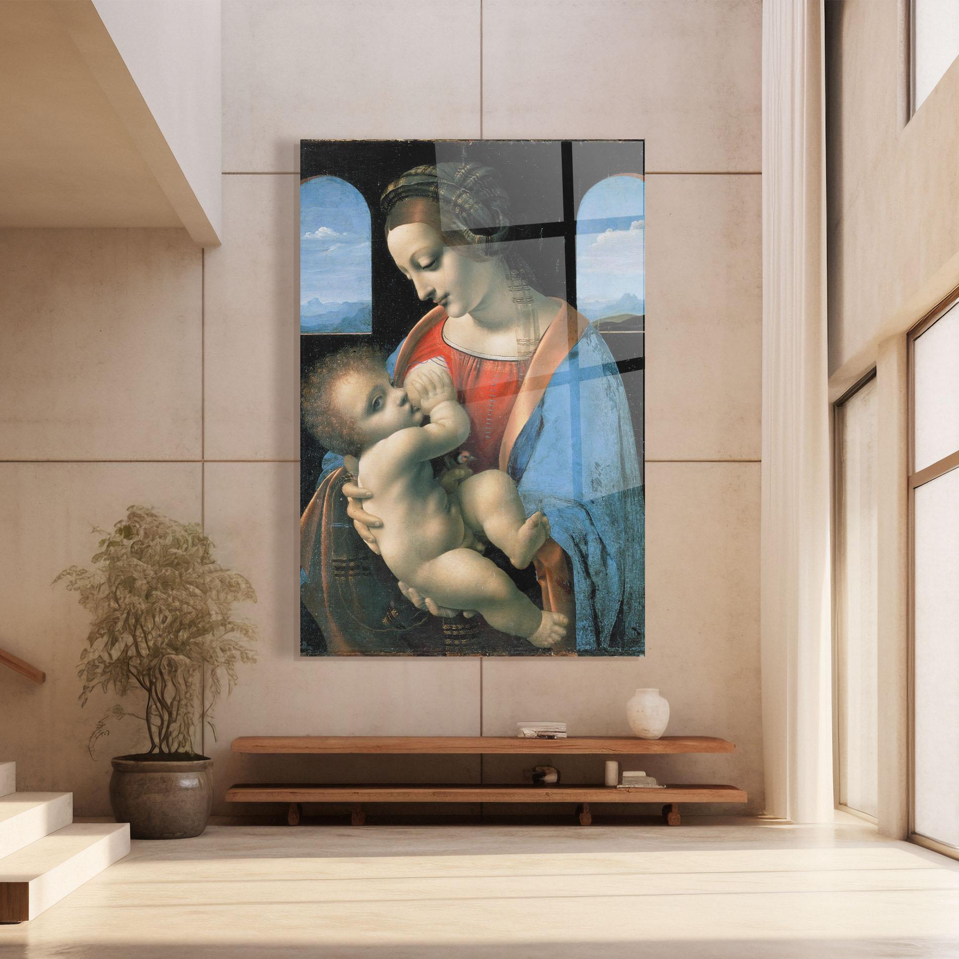 Tablou Sticla Leonardo Da Vinci Attributed Madonna Litta mockup 8